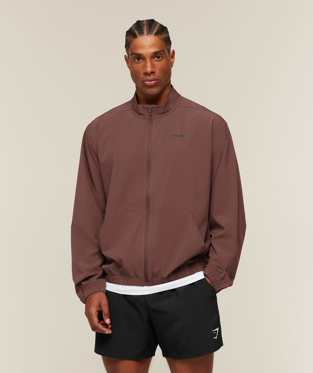 Gymshark Train Track Jacket 'Espresso Brown'