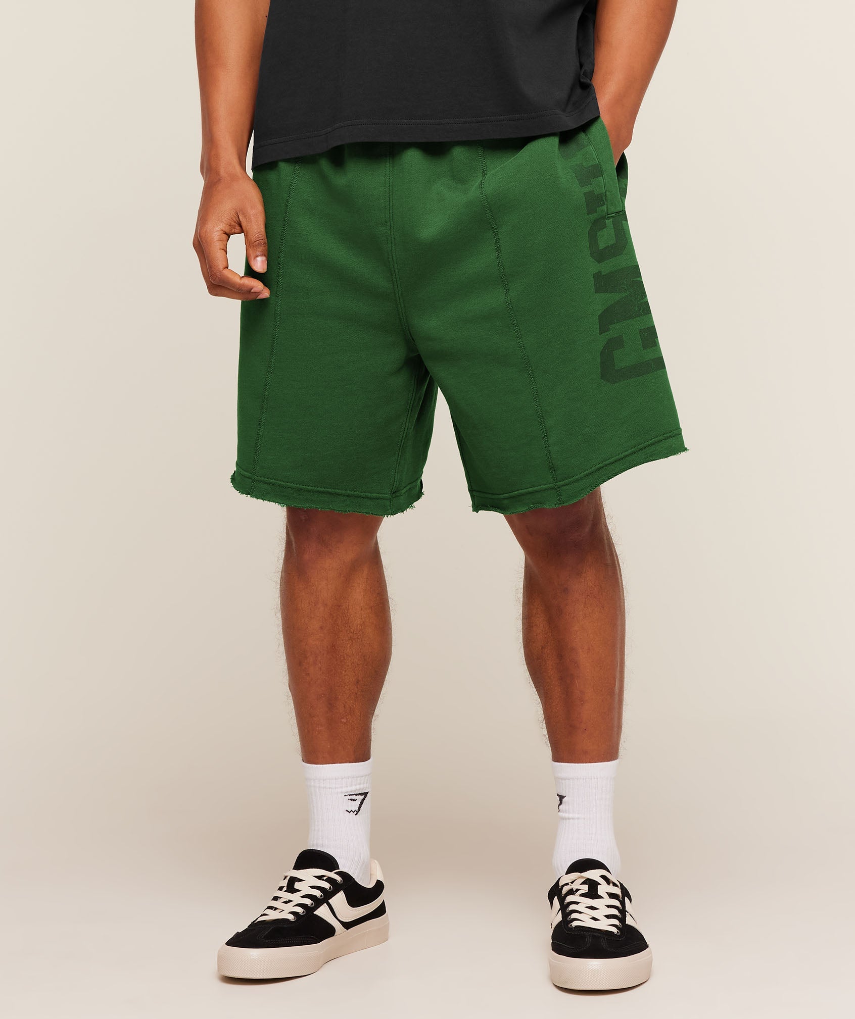 Gymshark Accent Graphic Sweat Shorts 'Athletic Green'