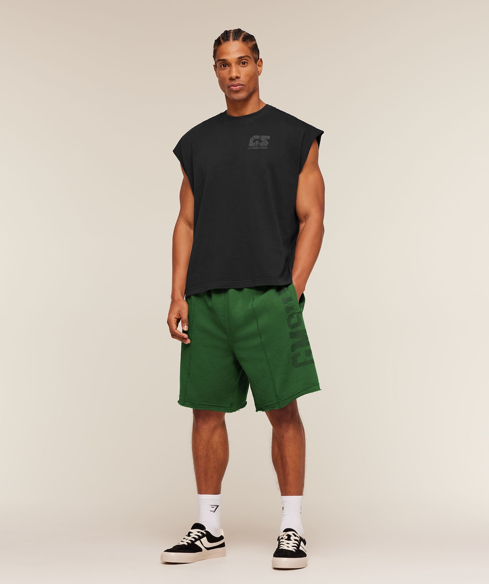 Gymshark Accent Graphic Sweat Shorts 'Athletic Green'