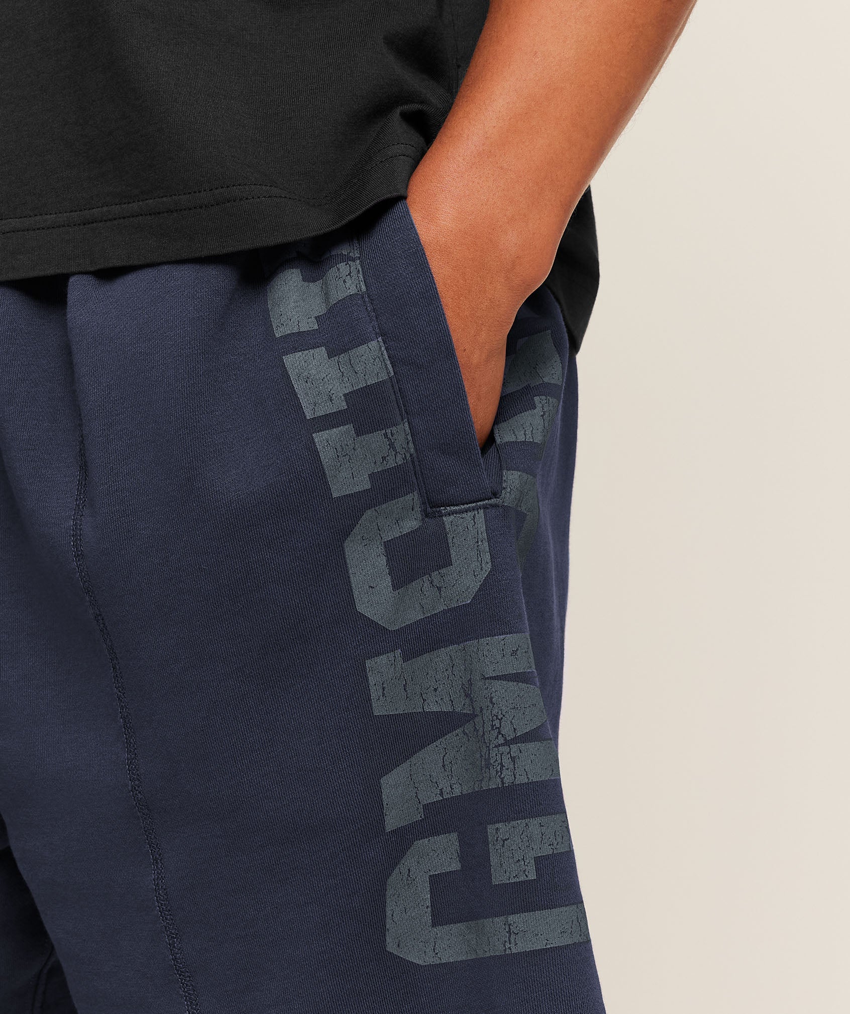 Gymshark Accent Graphic Sweat Shorts 'Heavy Blue'