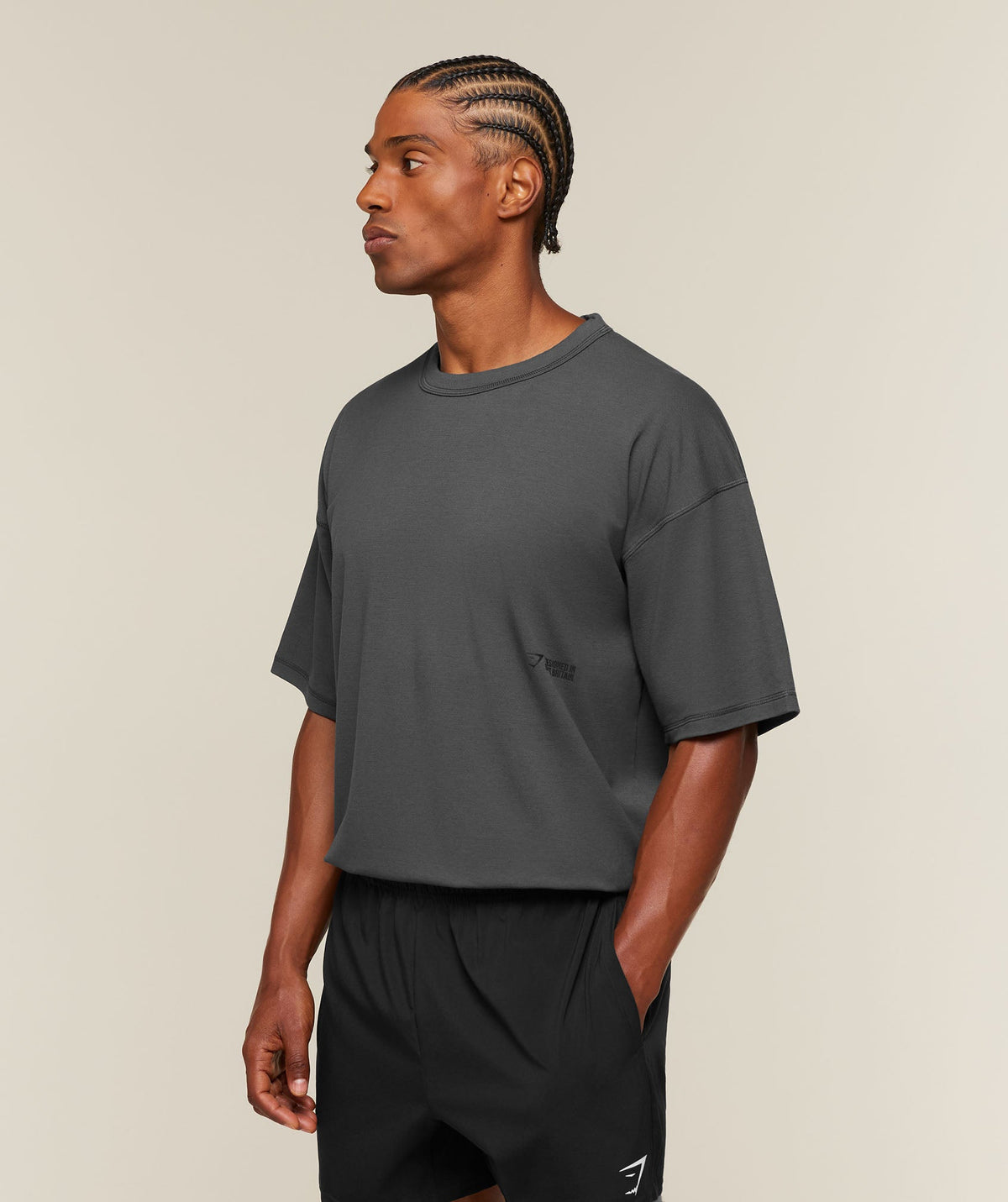 Gymshark Hybrid T-Shirt 'Onyx Grey'