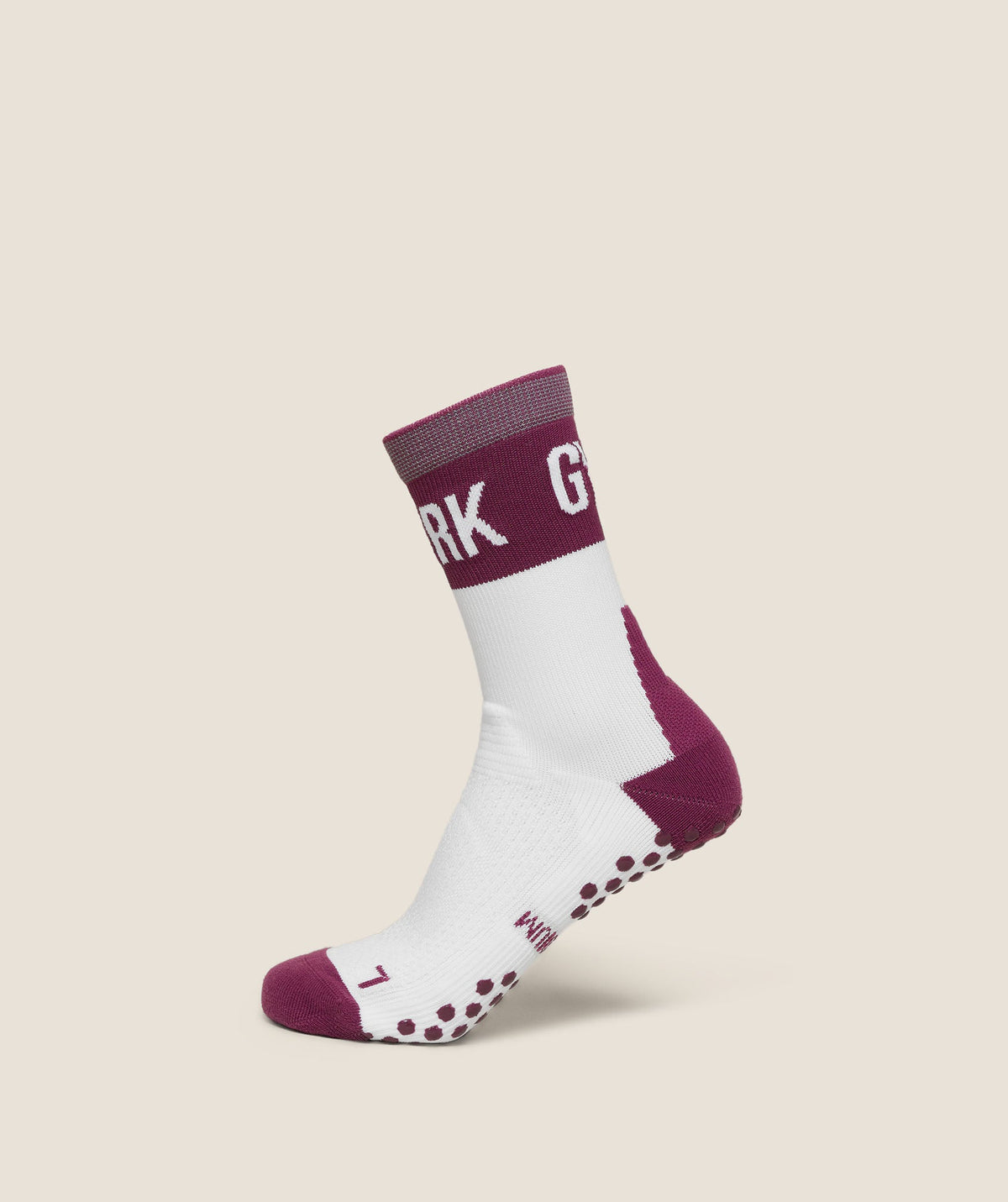 Gymshark Hybrid Training Grip Socks Single 'White Strength Pink'