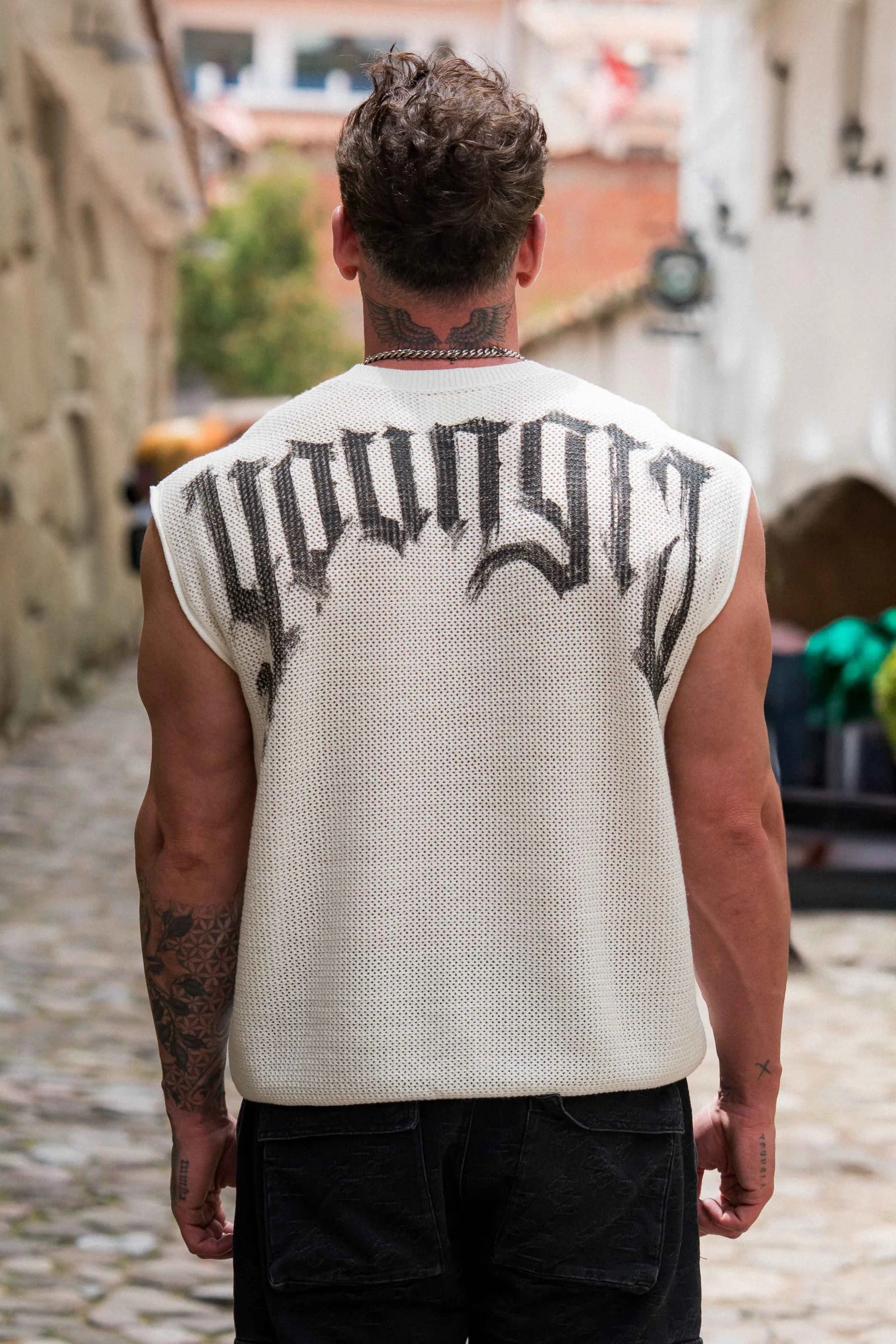 Young La 3012 - Drop Shoulder Knit Cut-Off 'White'