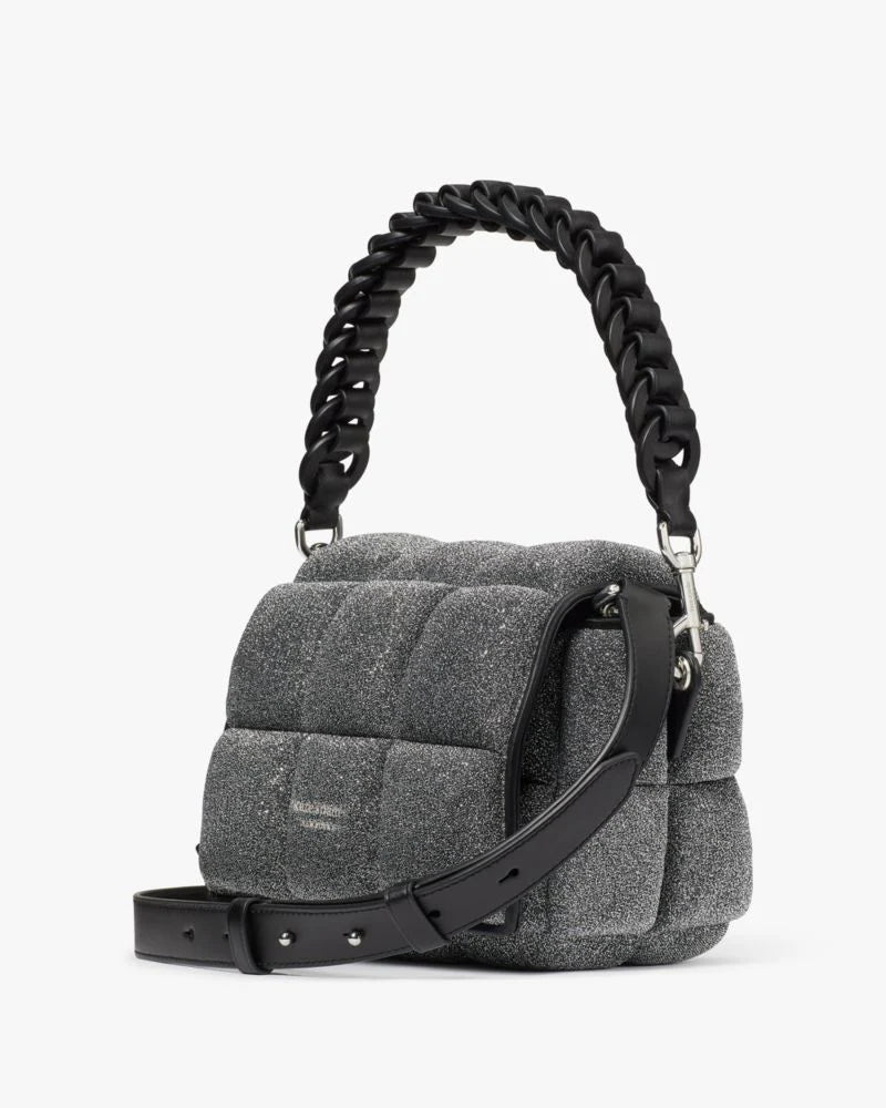 KateSpade Boxxy Metallic Crossbody Silver