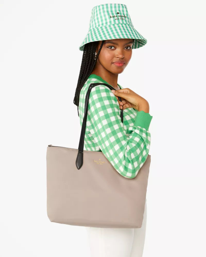 Kate Spade Kitt Nylon Medium Tote 'Warm Beige Multi'