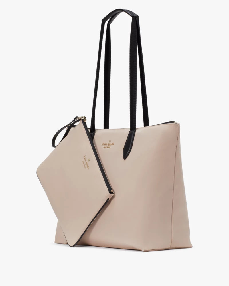 Kate Spade Kitt Nylon Medium Tote 'Warm Beige Multi'