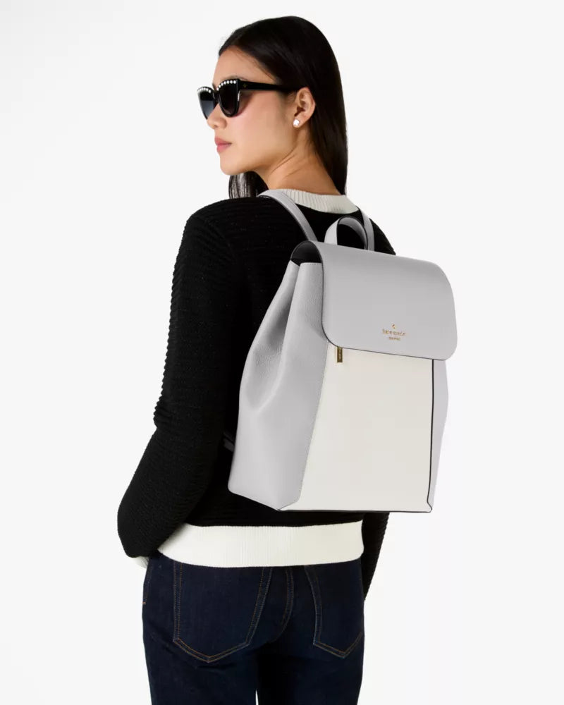 Kate Spade Lena Colorblock Large Flap Backpack Mountain 'Grey Multi'