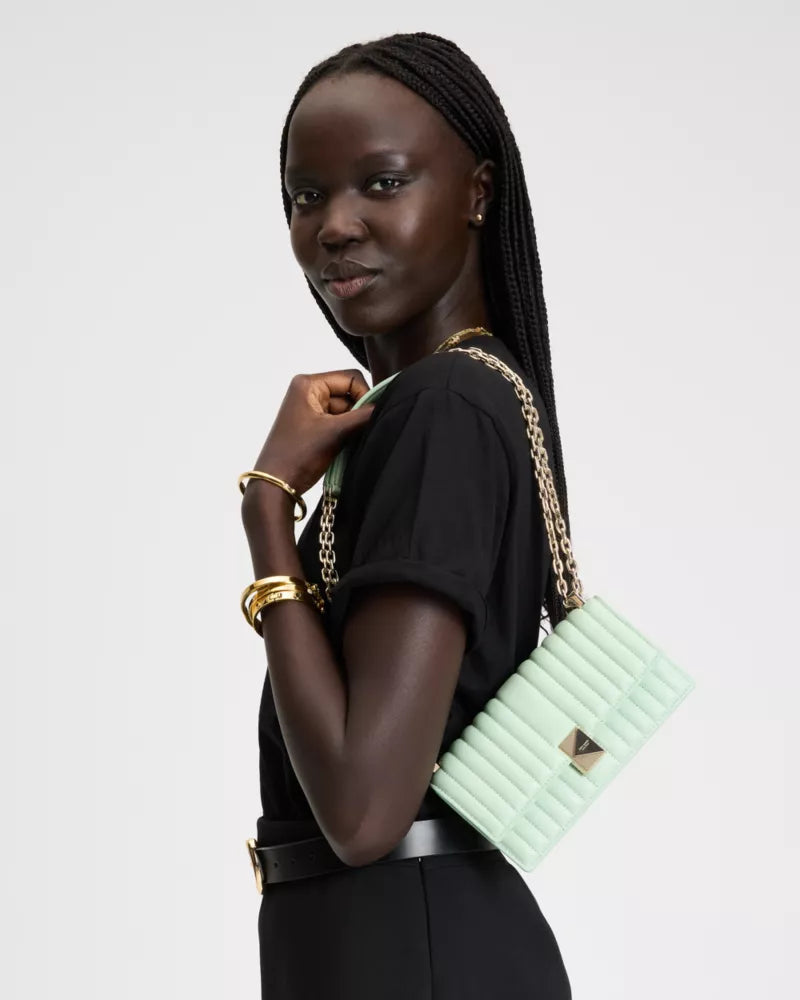 Kate Spade Deco Quilted Mini Flap Chain Crossbody 'Pistachio Ice'