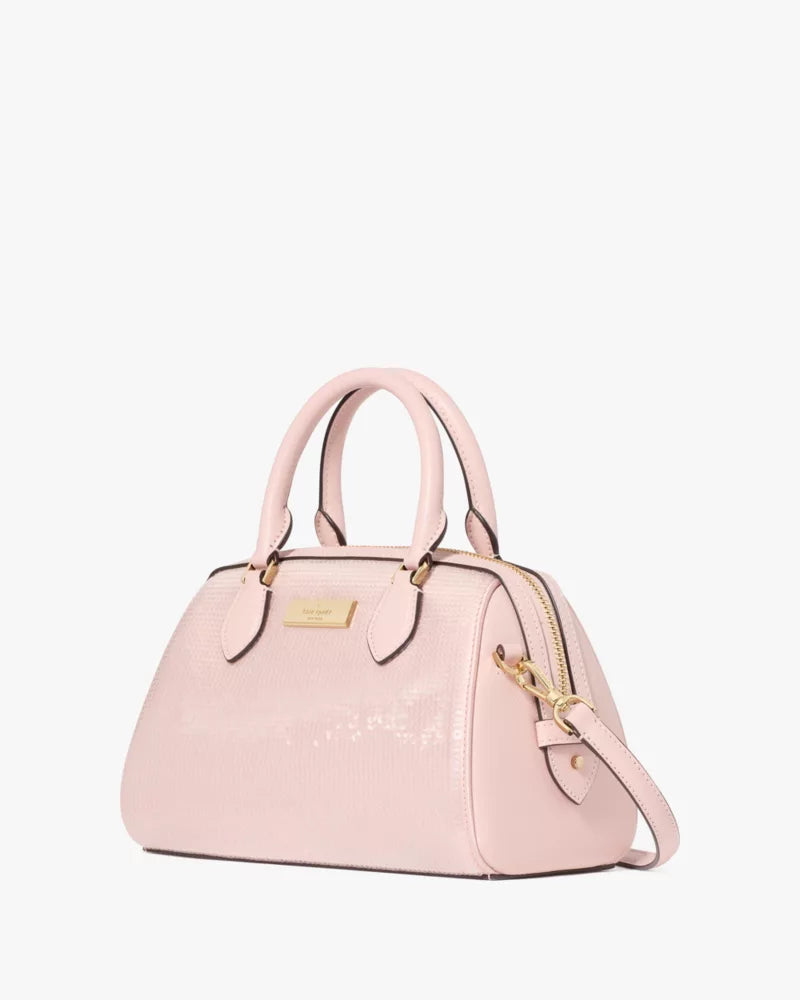 Kate Spade Madison Satin Sequin Small Dolly Duffle 'Rose Smoke'