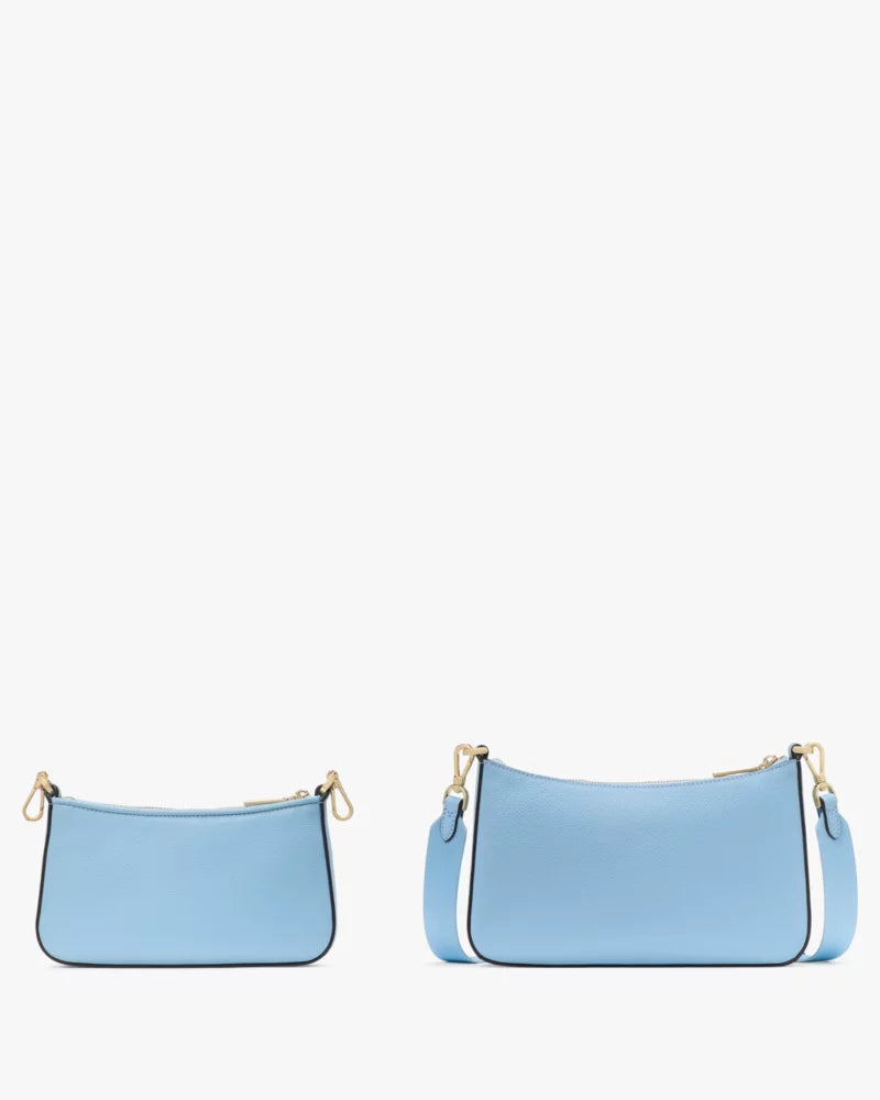 Kate Spade Duet Woven Leather Crossbody 'Montauk Blue'