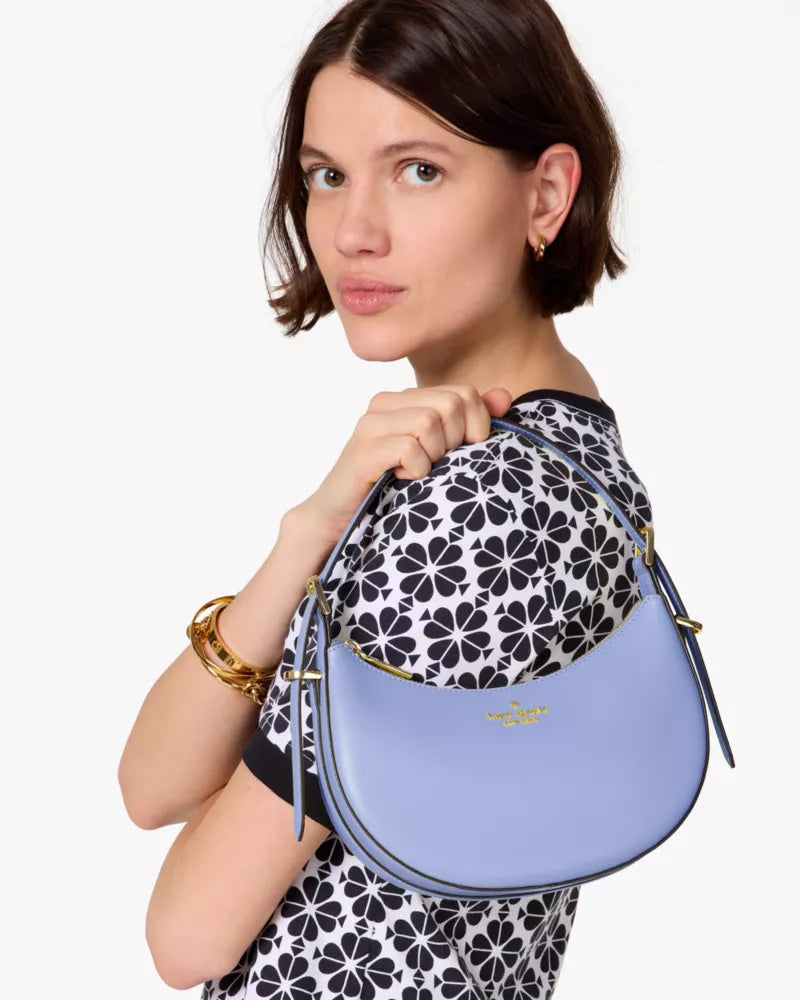 Kate Spade Madison Saffiano Leather Crescent Shoulder Bag 'Frosted Blueberry'