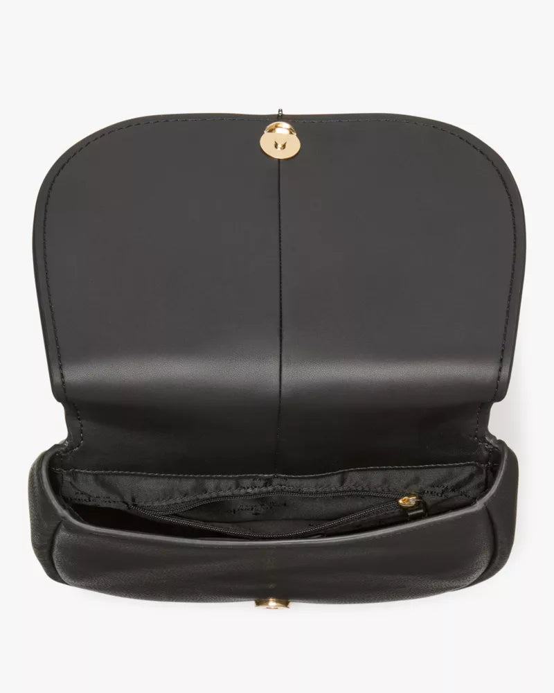Kate Spade Kayla Pebbled Leather Saddle Bag 'Black'