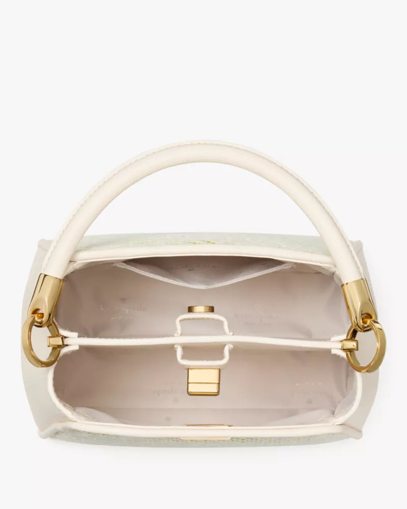 Kate Spade Phoebe Straw Small Top Handle Bag 'Lime Slushy Multi'