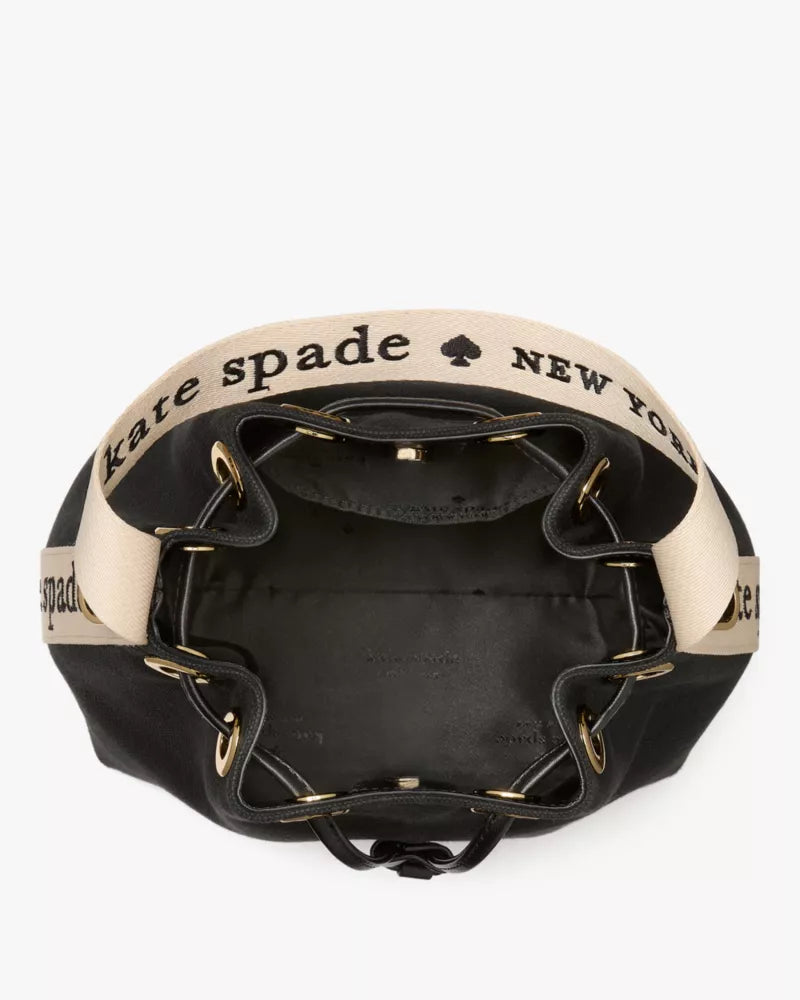 Kate Spade Kip Canvas Bucket Bag Black