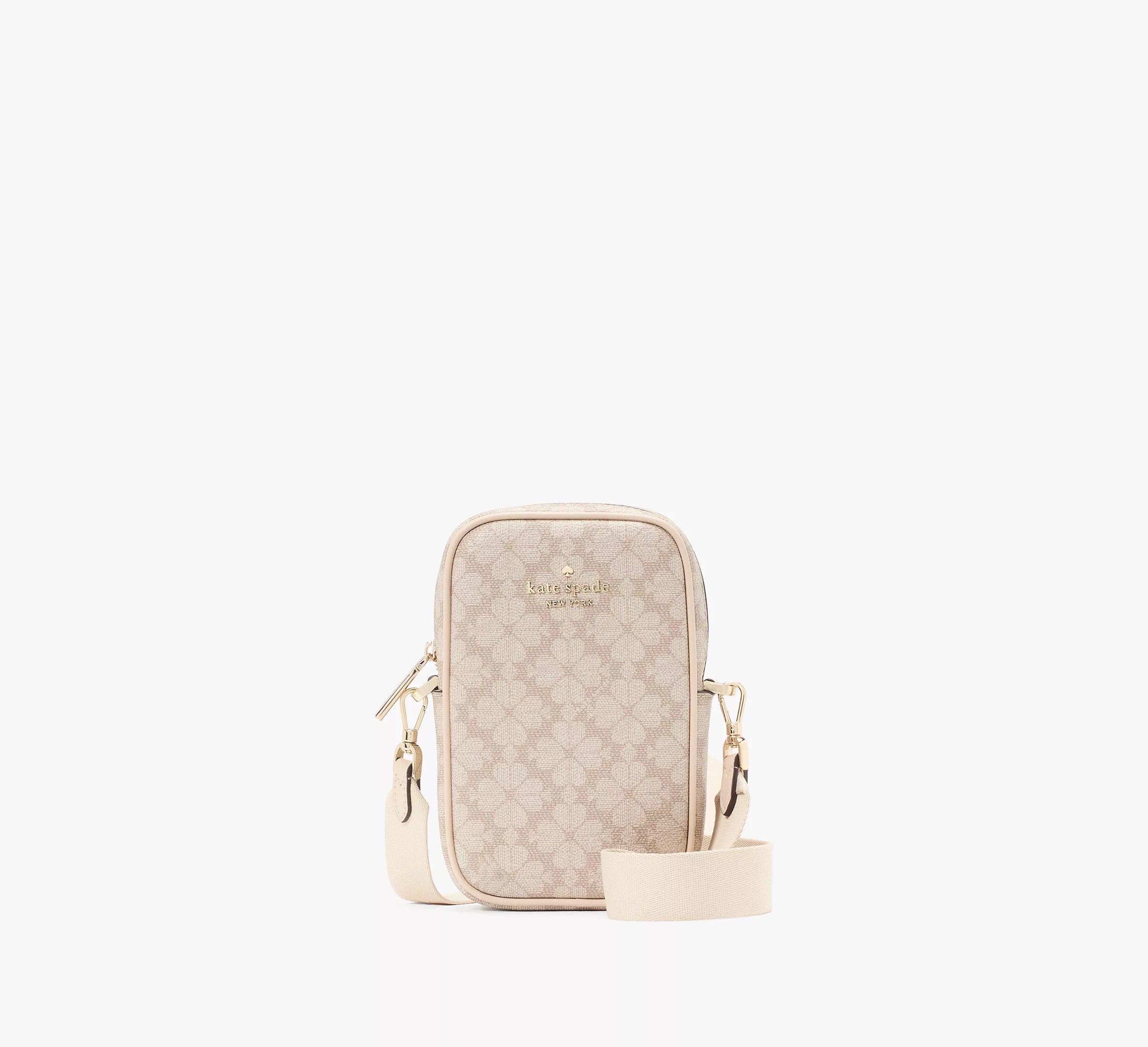 Kate Spade Spade Flower North South Phone Crossbody 'Dark Beige Multi'
