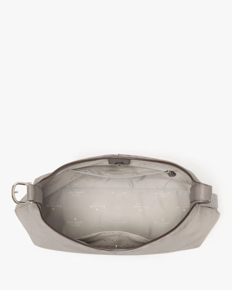 KateSpade 454 Suede Large Shoulder Bag Hare Grey