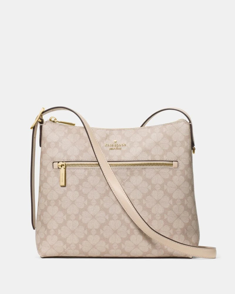 KateSpade 454 Spade Flower Swingpack Crossbody Bag Dark Beige Multi