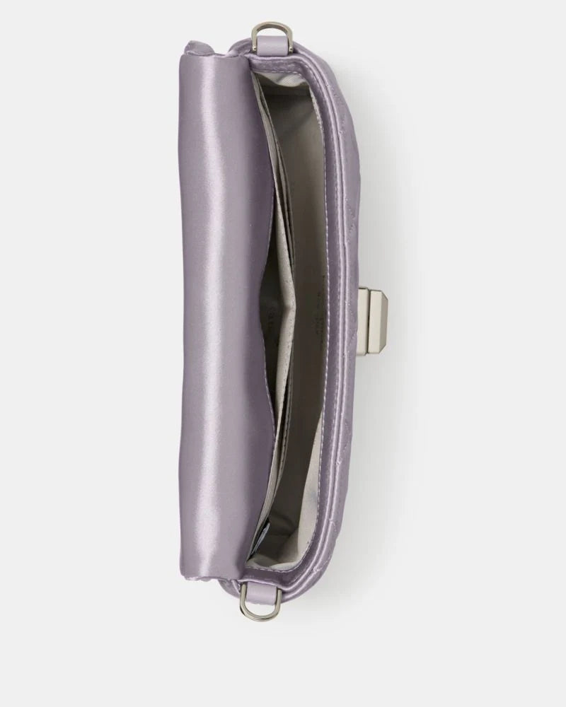 KateSpade Carey Quilted Satin Mini Crossbody Gravel Grey