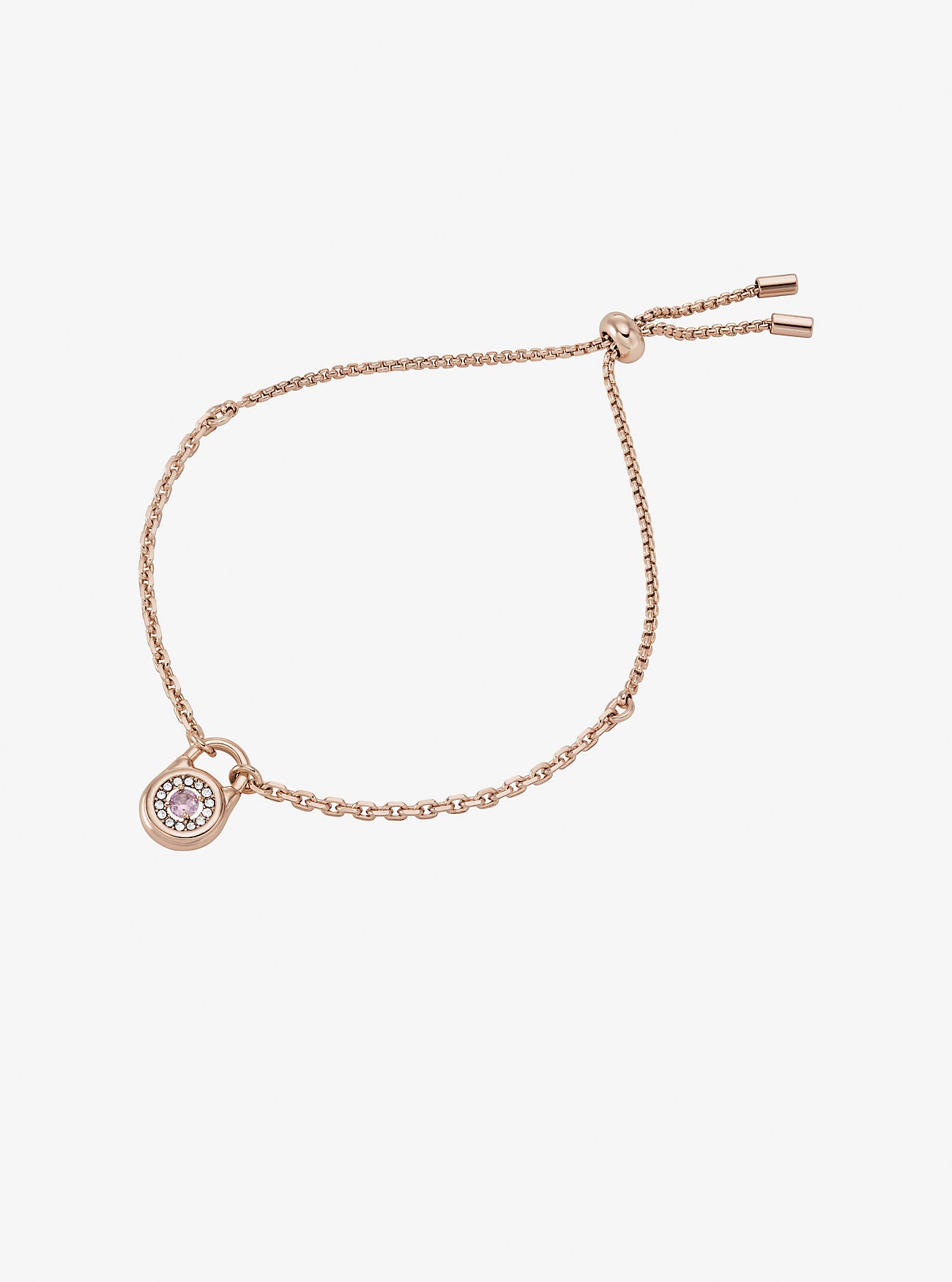 Pavé Lock Slider Bracelet ROSE GOLD