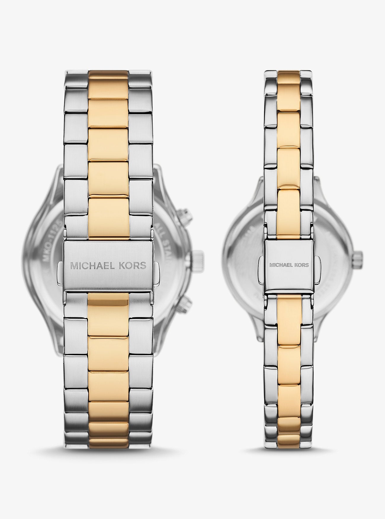 Aspyn His and Hers Pavé Two-Tone Watch Set TWO TONE