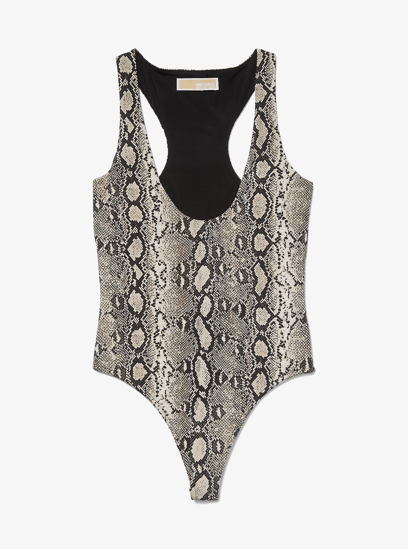 Snake Print Scoop-Neck Bodysuit SOFT ECRU