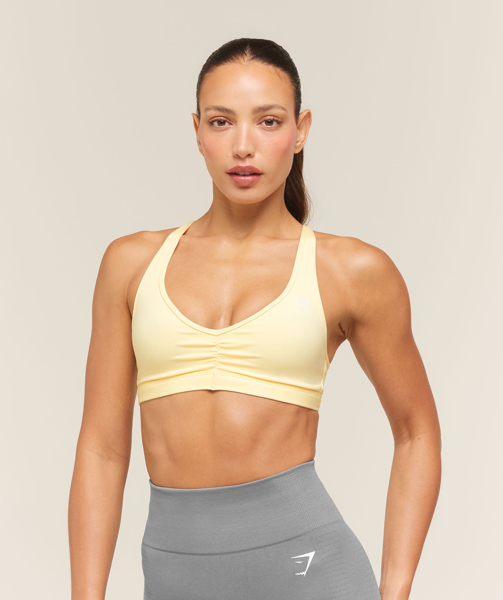 Gymshark Ruched Sports Bra 2.0 'Butter Yellow'