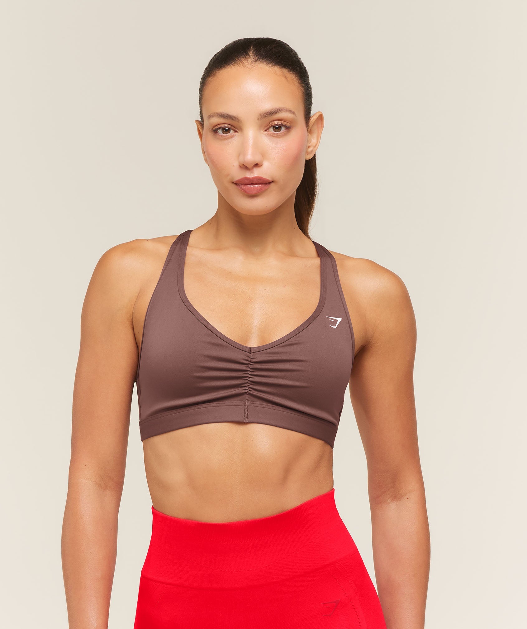 Gymshark Ruched Sports Bra 2.0 'Espresso Brown'