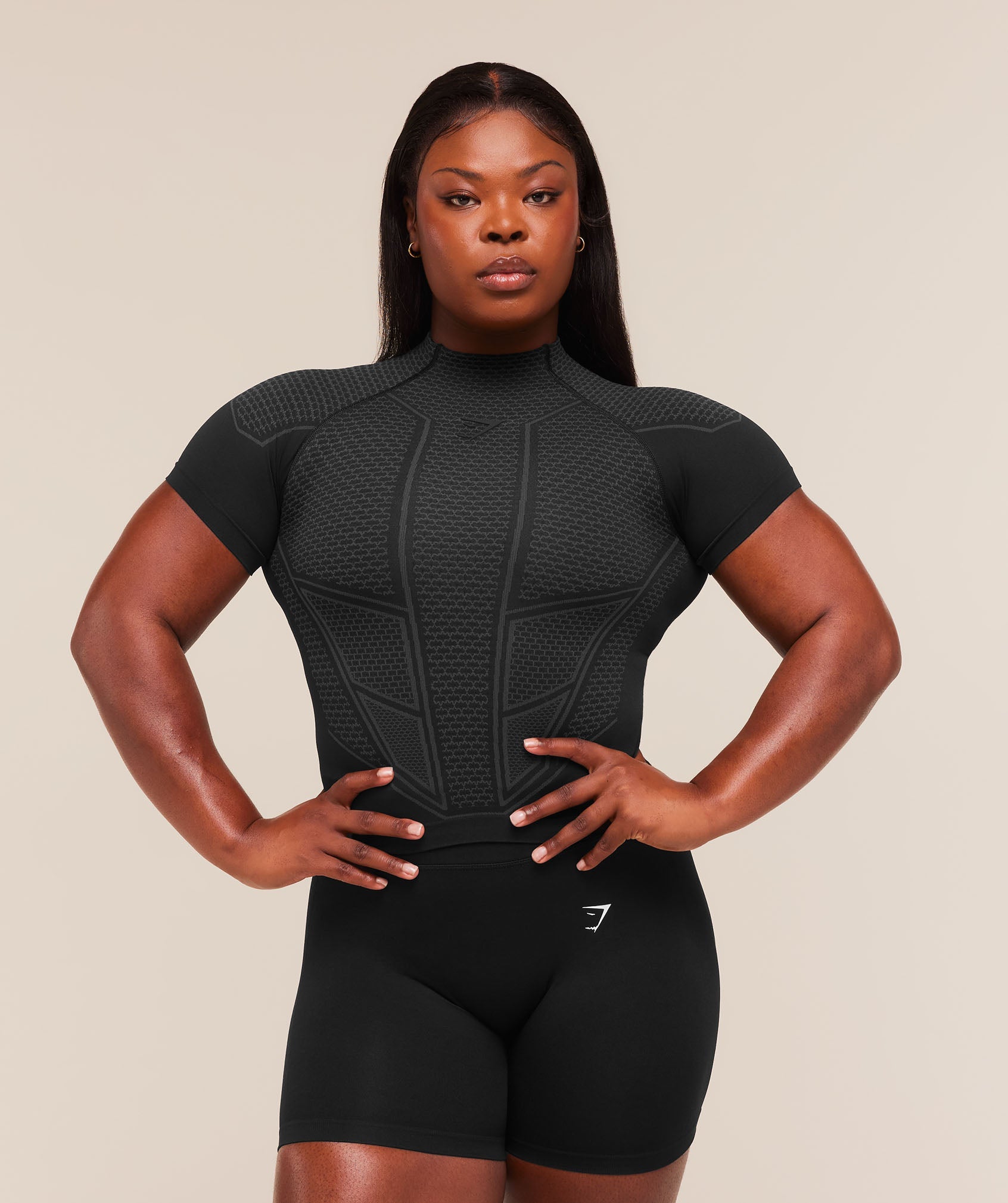 Gymshark Onyx V1 Baby Tee 'Black Onyx Grey'