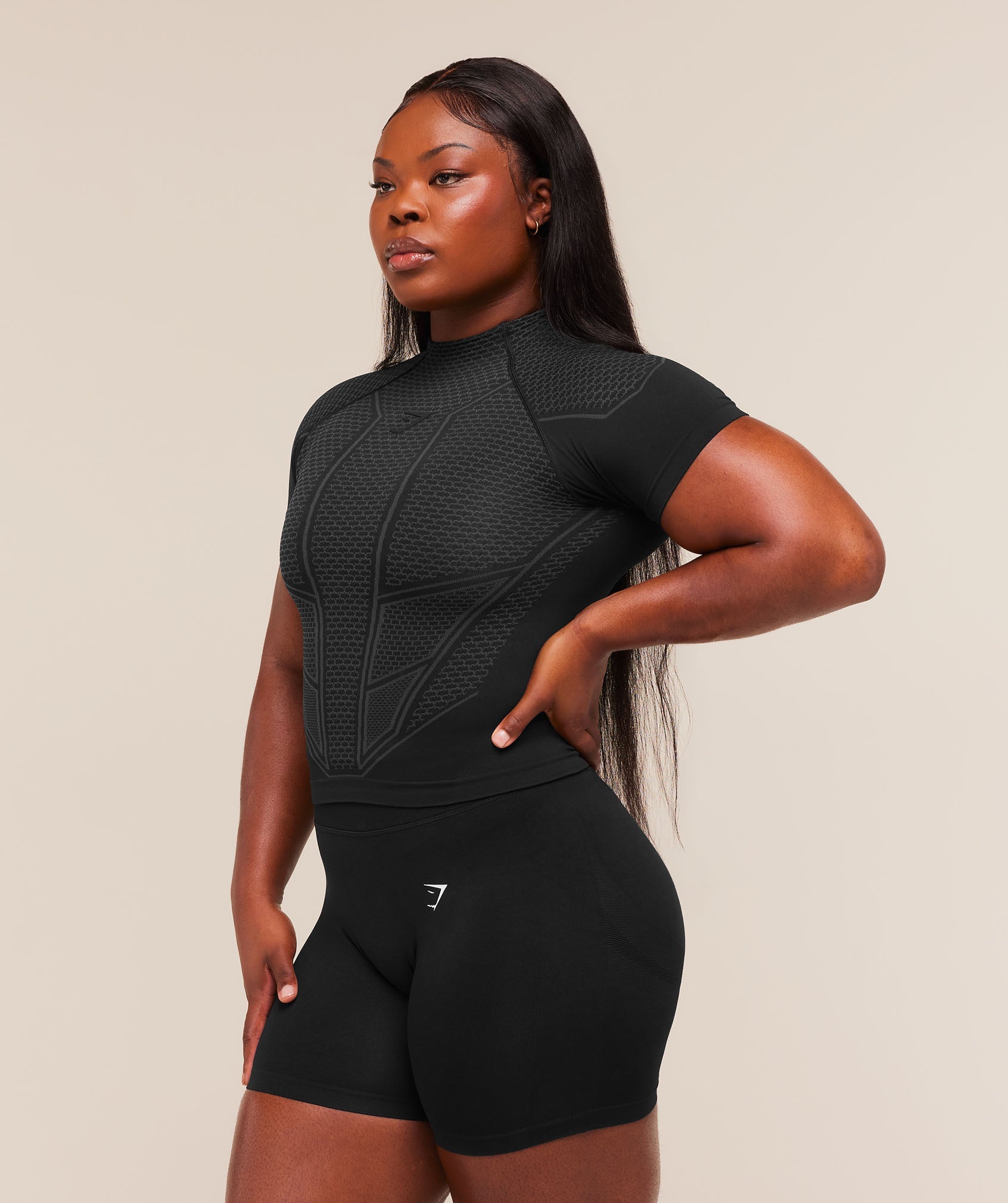 Gymshark Onyx V1 Baby Tee 'Black Onyx Grey'
