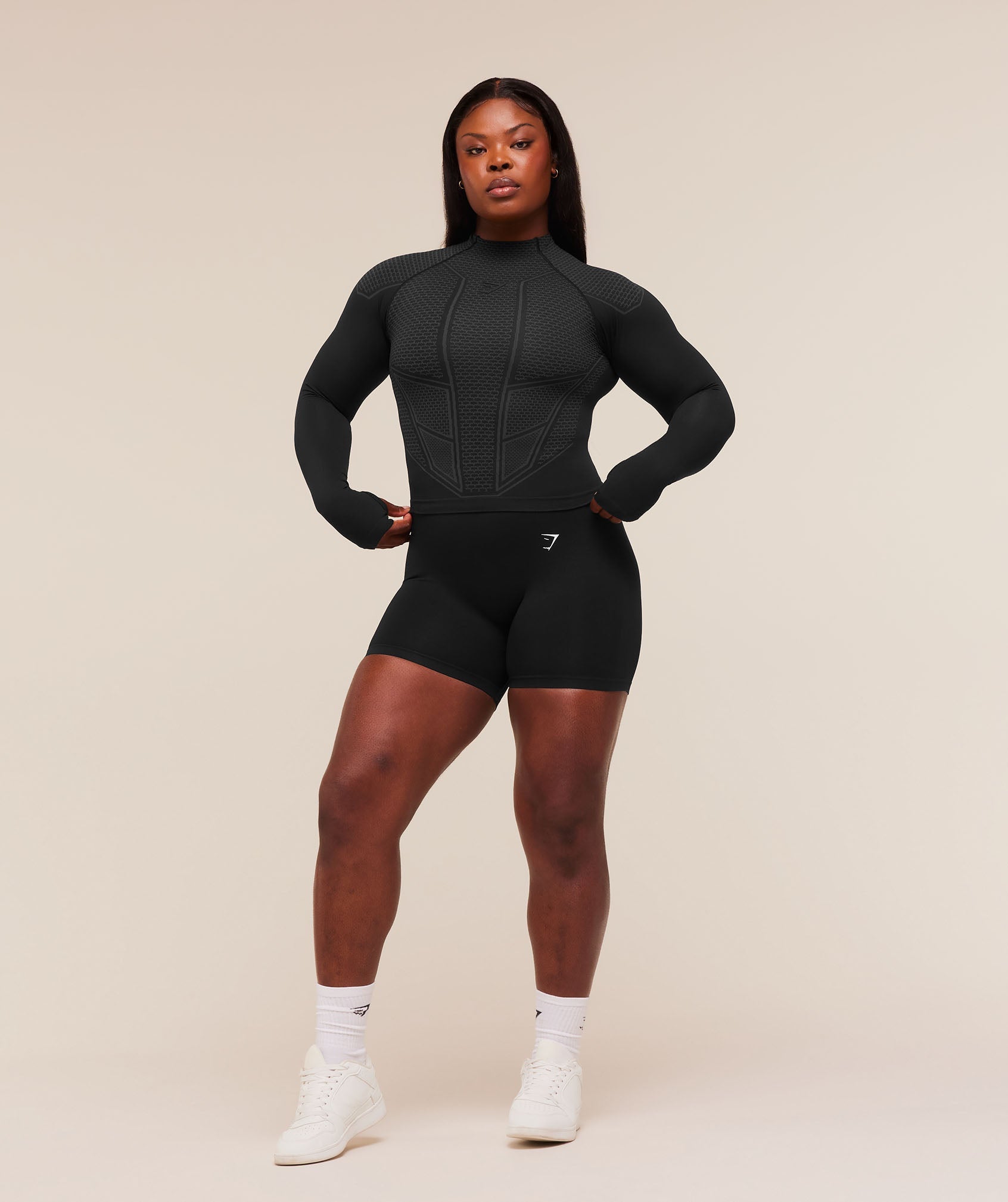Gymshark Onyx V1 Long Sleeve Top 'Black Onyx Grey'