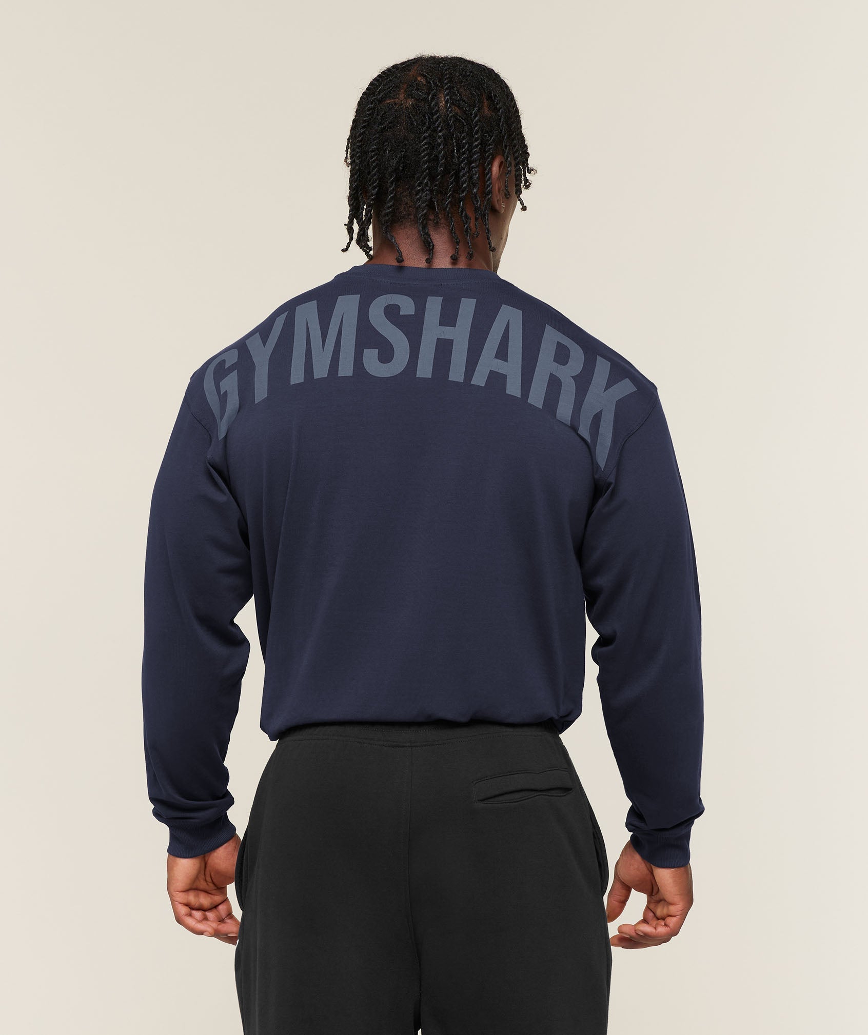 Gymshark Power Long Sleeve T-Shirt 'Heavy Blue Shadow Blue'