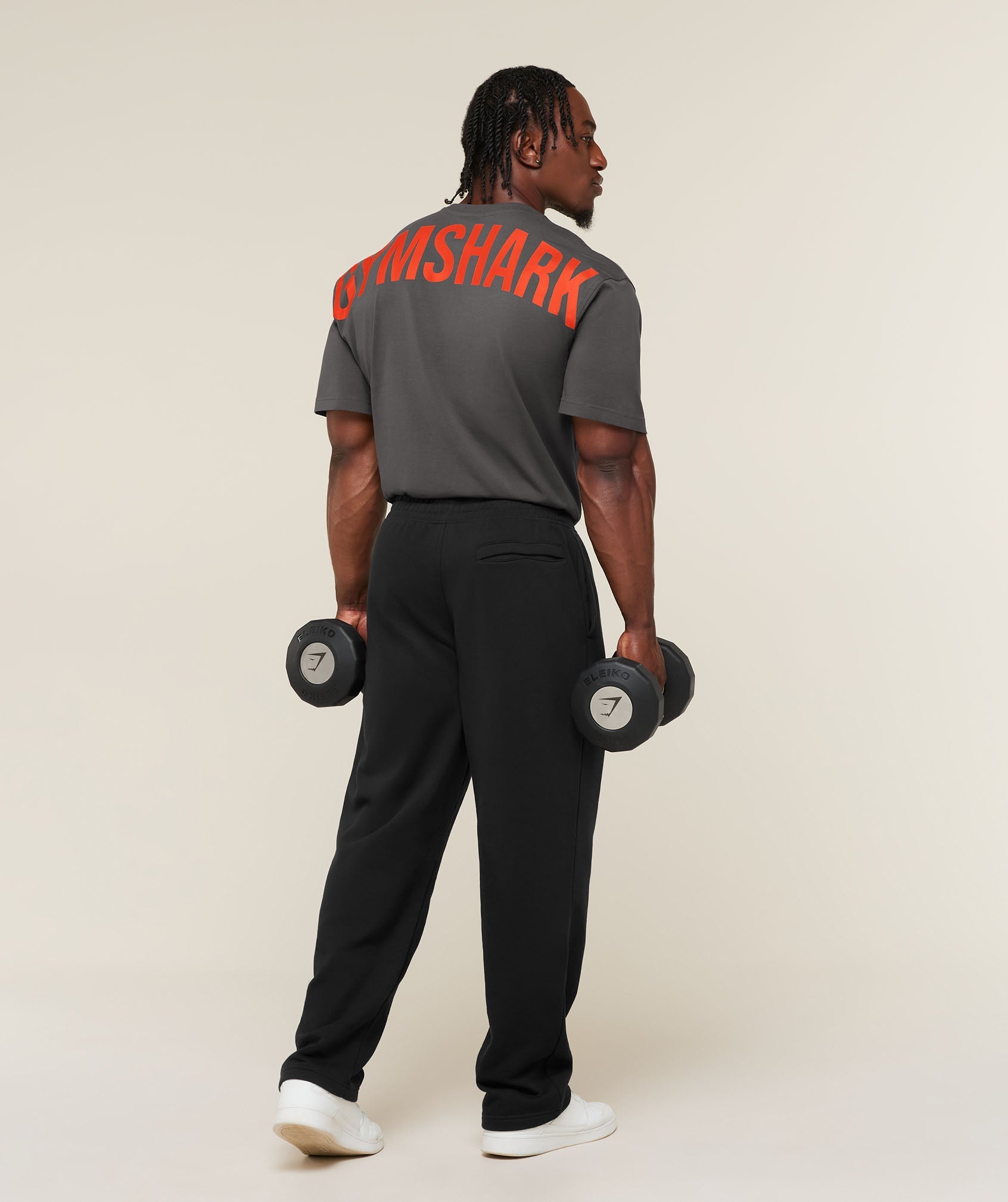 Gymshark Power T-Shirt 'Onyx Grey Bold Orange'