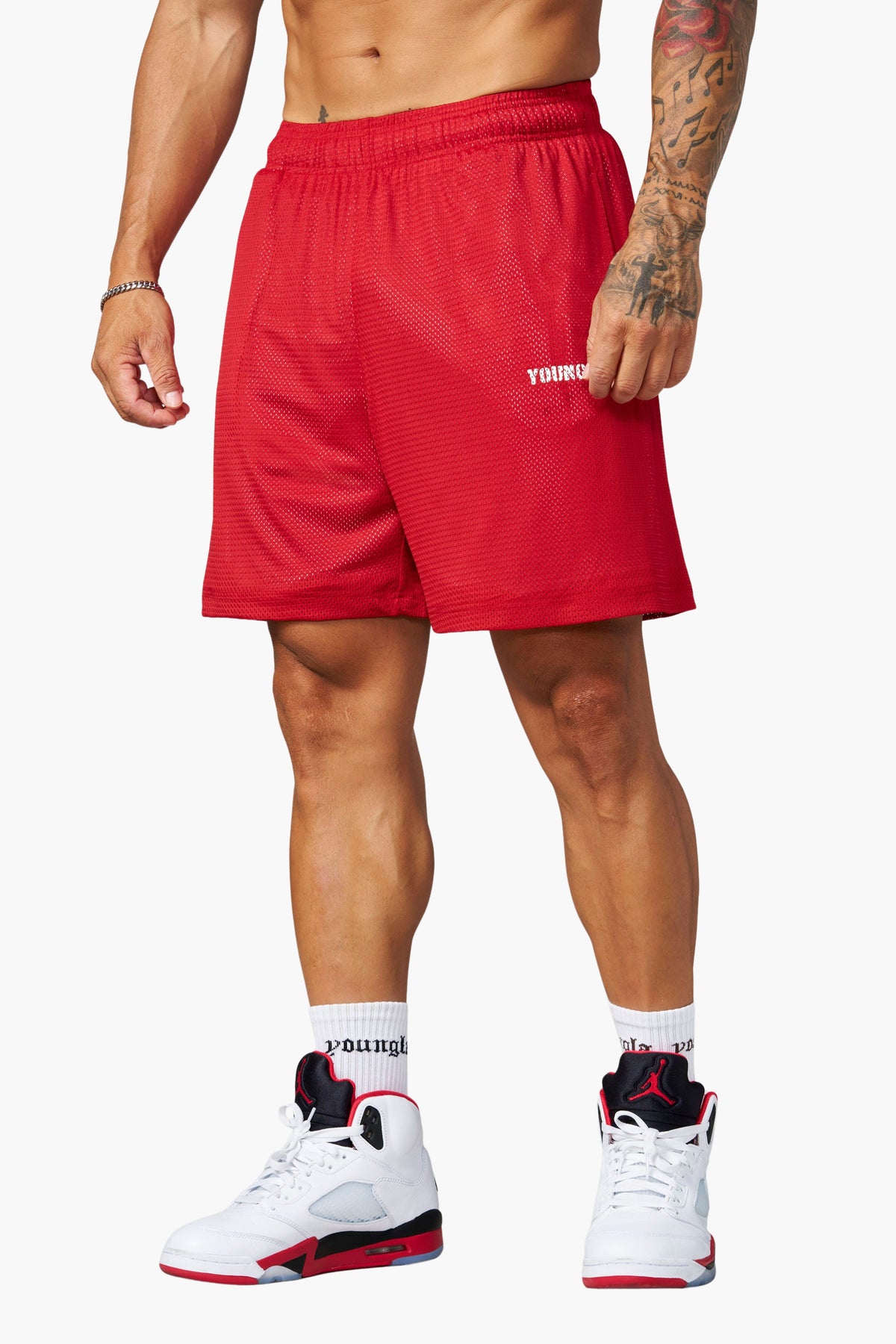 YoungLA 1103 - Aeromesh 7" Shorts 'Red'