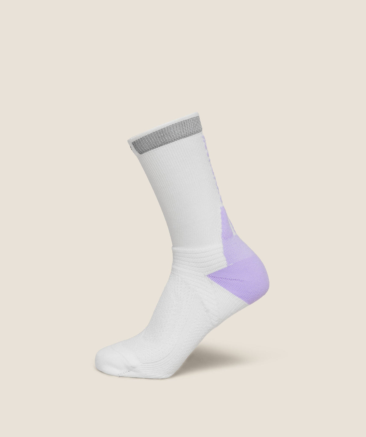 Gymshark Running Elite Crew Sock Single 'White Pace Purple'