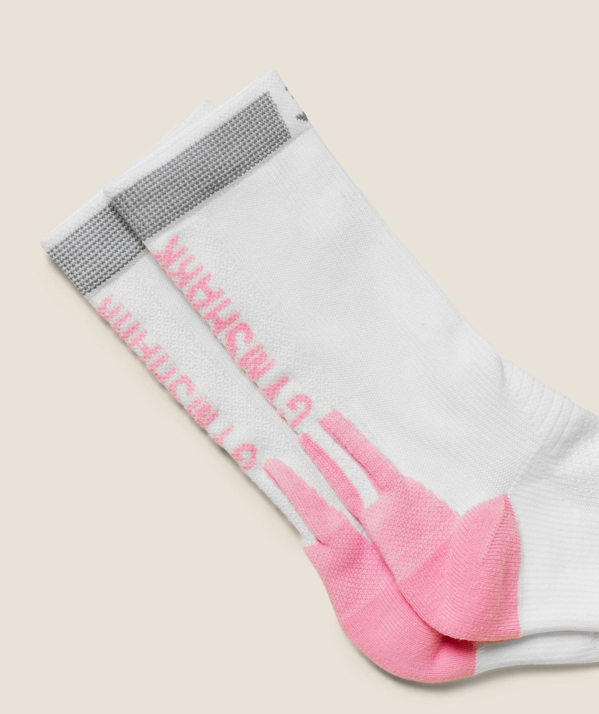 Gymshark Running Elite Crew Sock Single 'White Poise Pink'