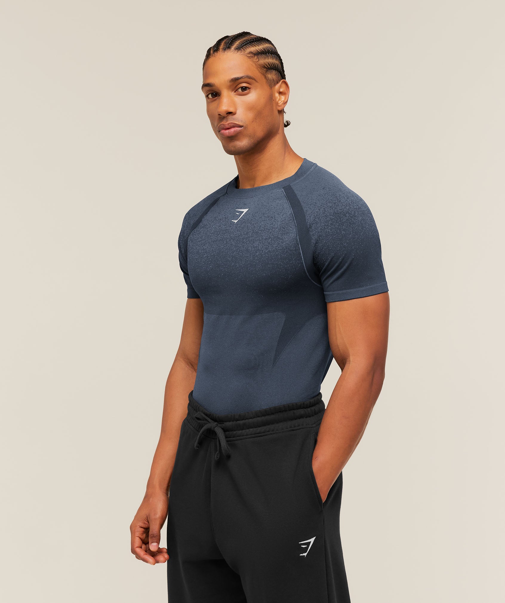 Gymshark Shadow Seamless T Shirt 'Heavy Blue'