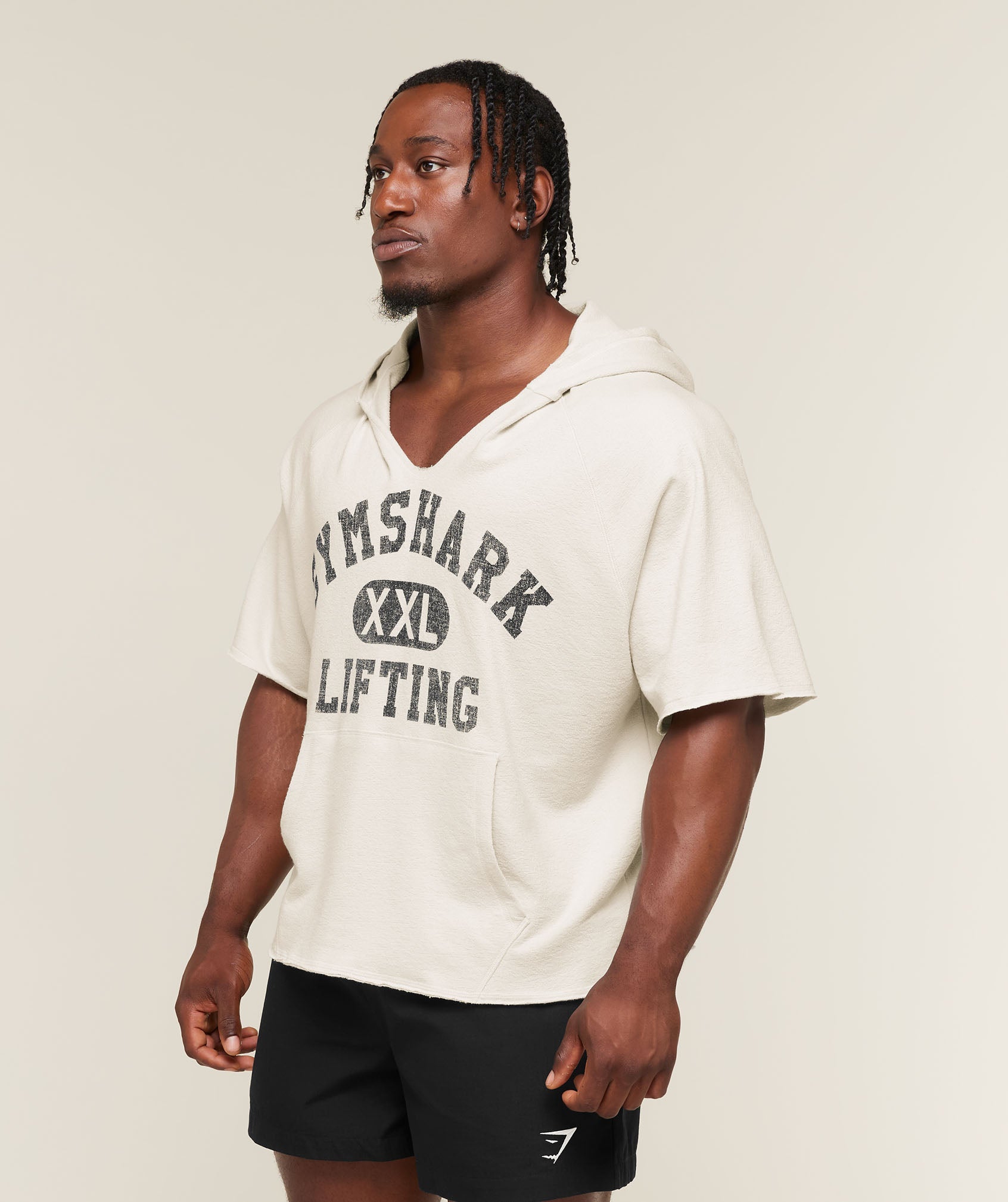 Gymshark Summer Pump Cover Short Sleeve Hoodie 'Tinted White'