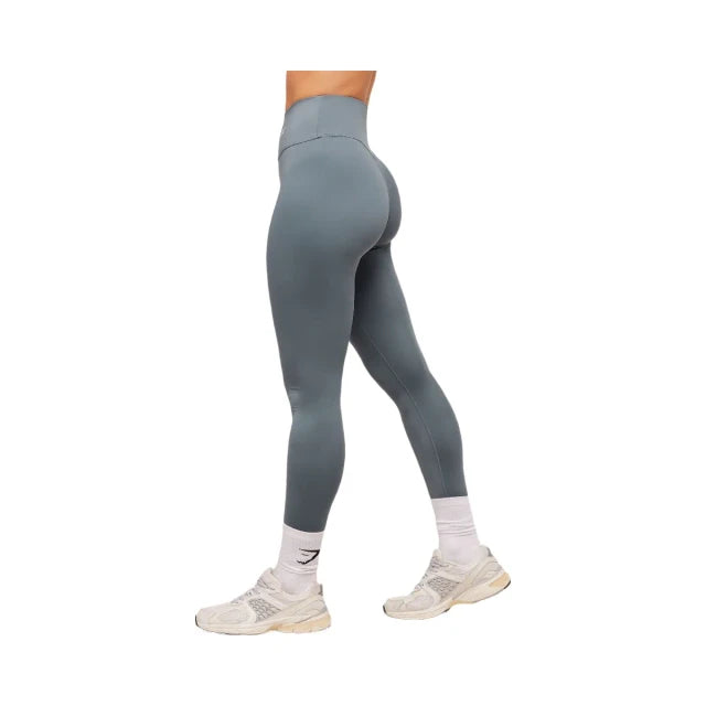 Gymshark Wordmark Waistband Leggings - Iron Blue