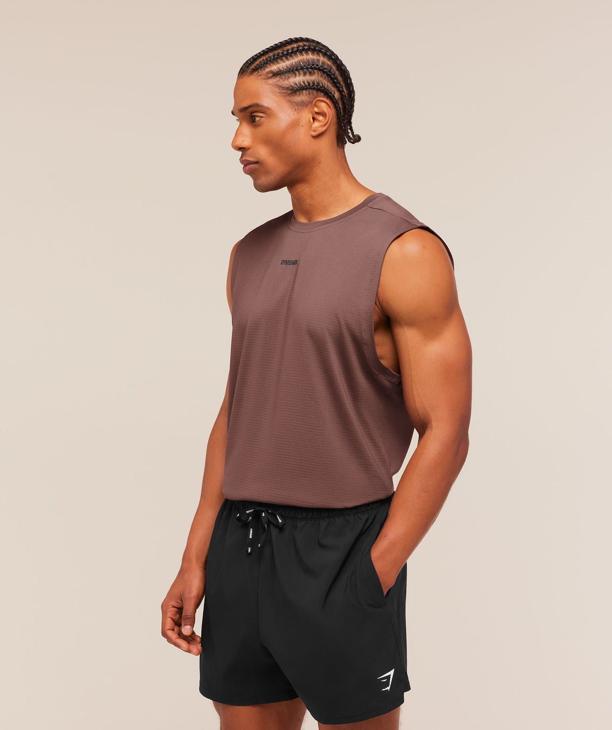 Gymshark Train Cut Off Tank 'Espresso Brown'