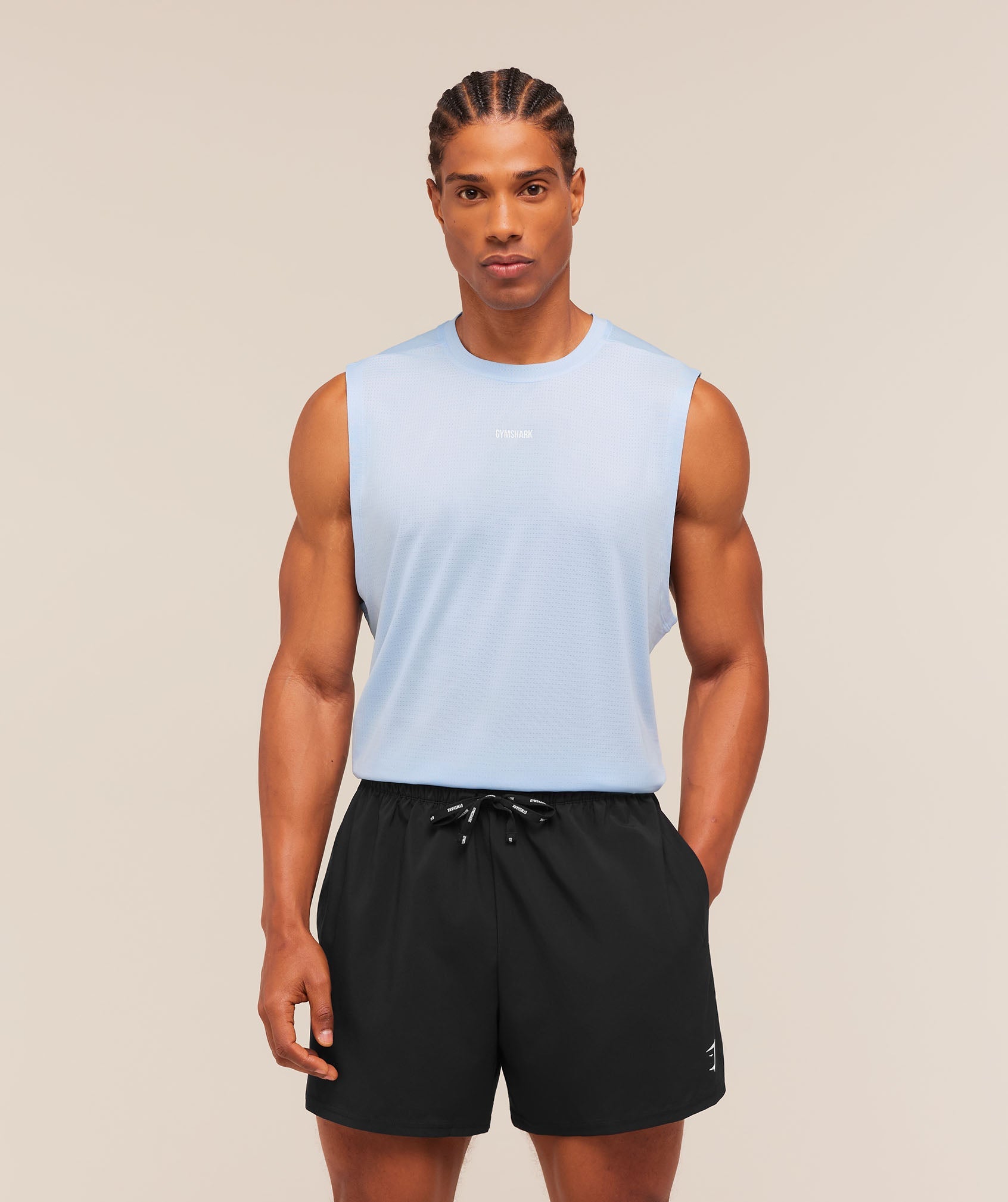 Gymshark Train Cut Off Tank 'Tranquil Blue'