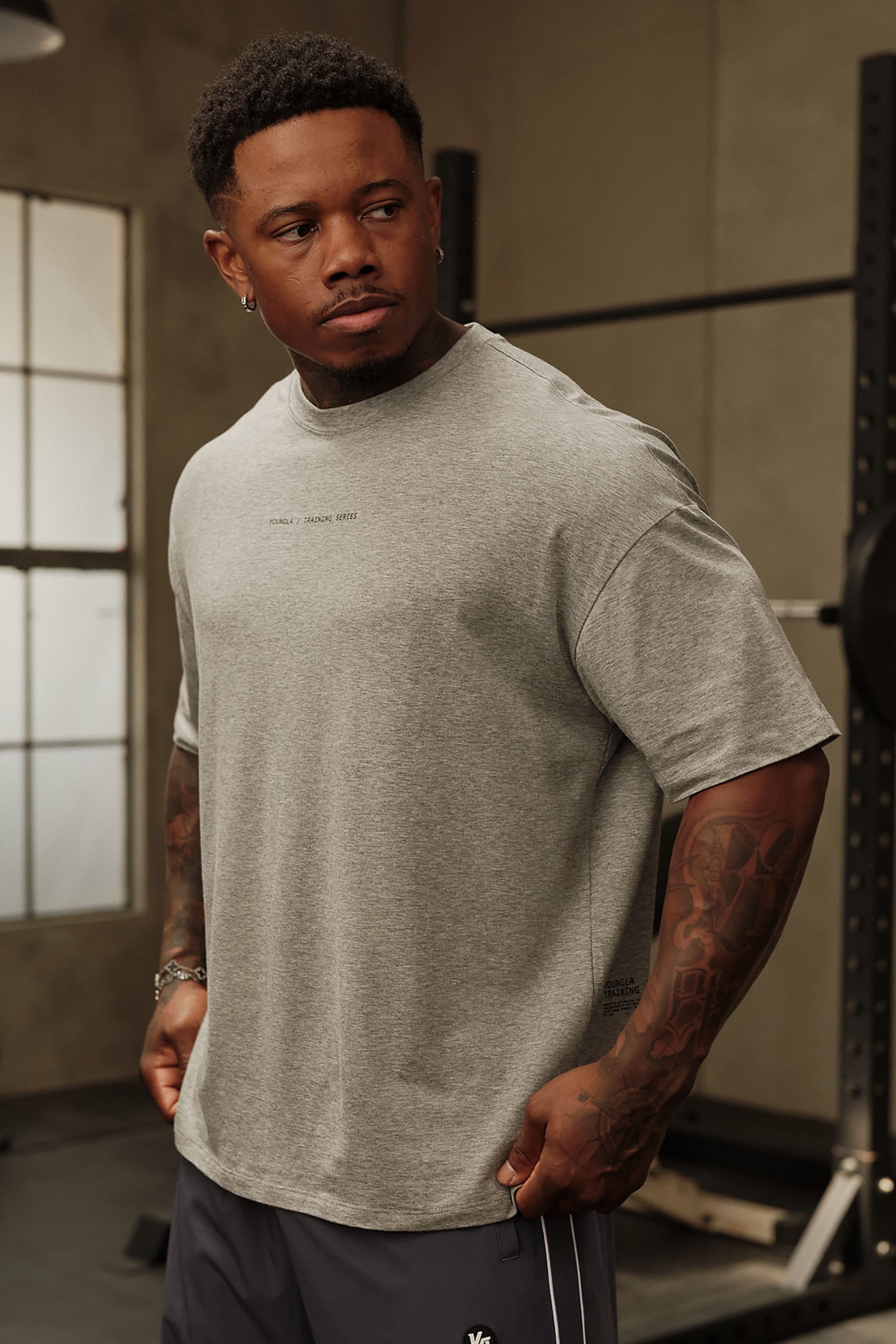 YoungLA 4317 - AeroTech Training Tees 'Heather Grey'