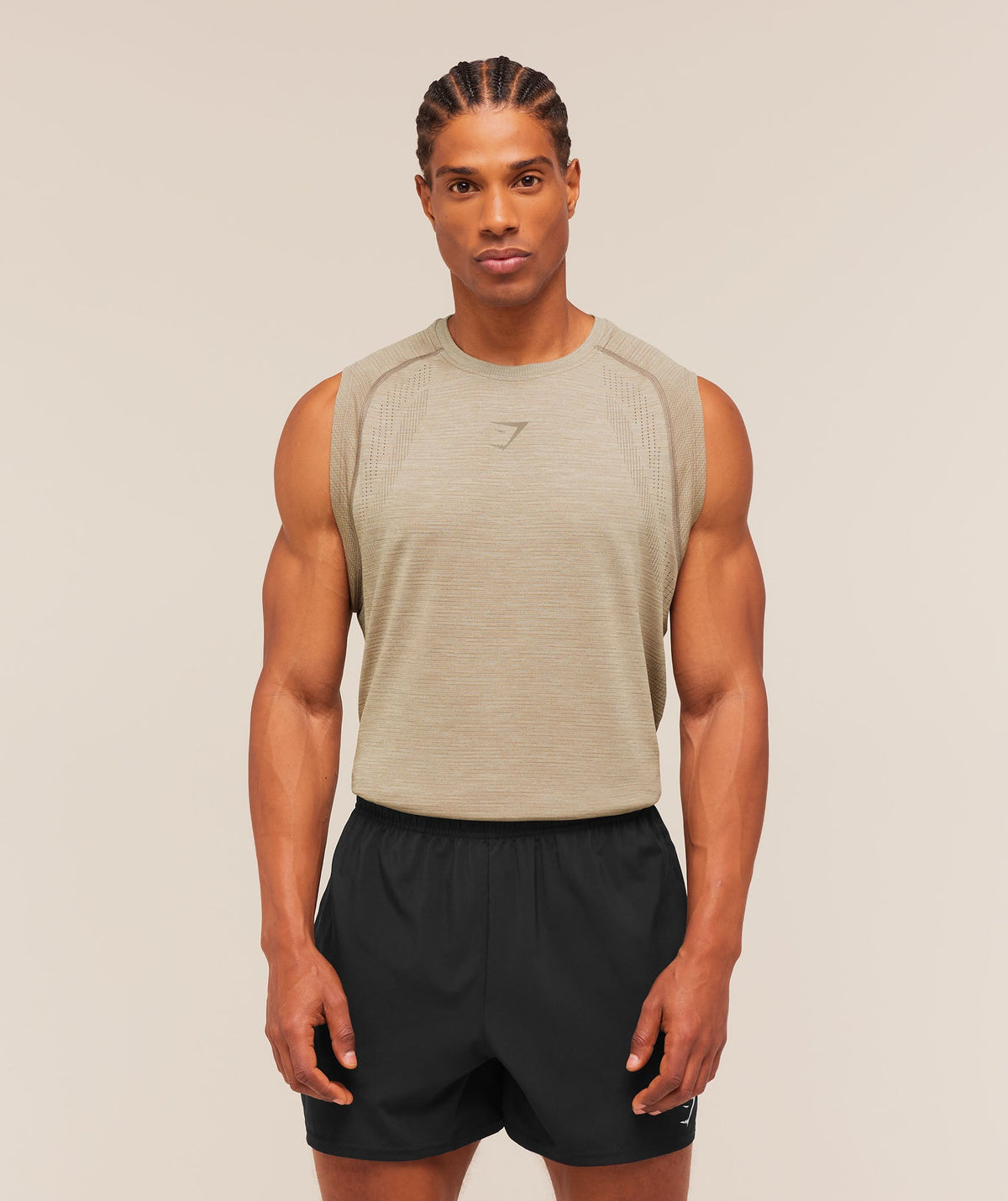 Gymshark Versatile Seamless Tank 'Chalk Beige Lifestyle Brown'