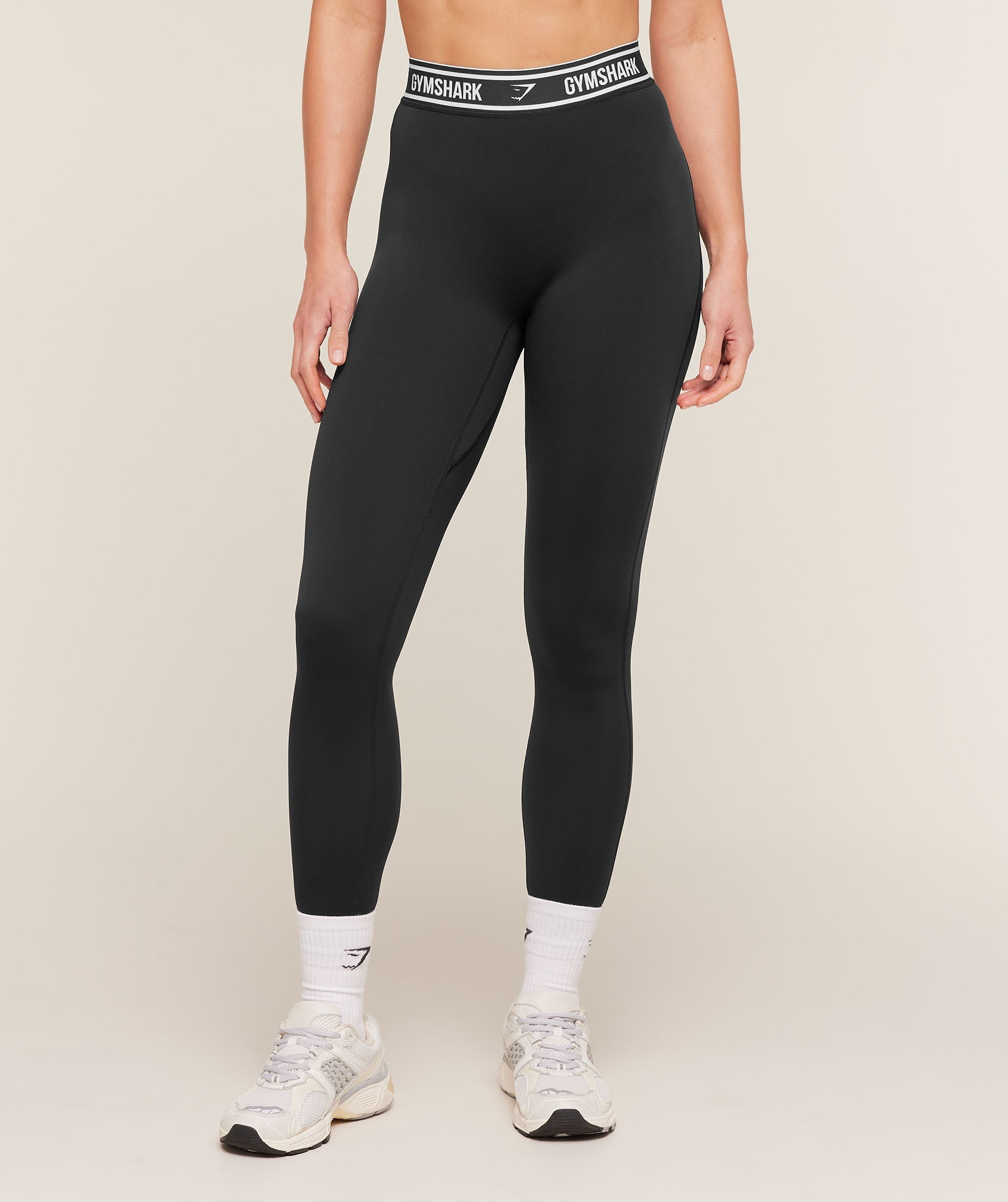 Gymshark Waistband Logo Leggings 'Black'