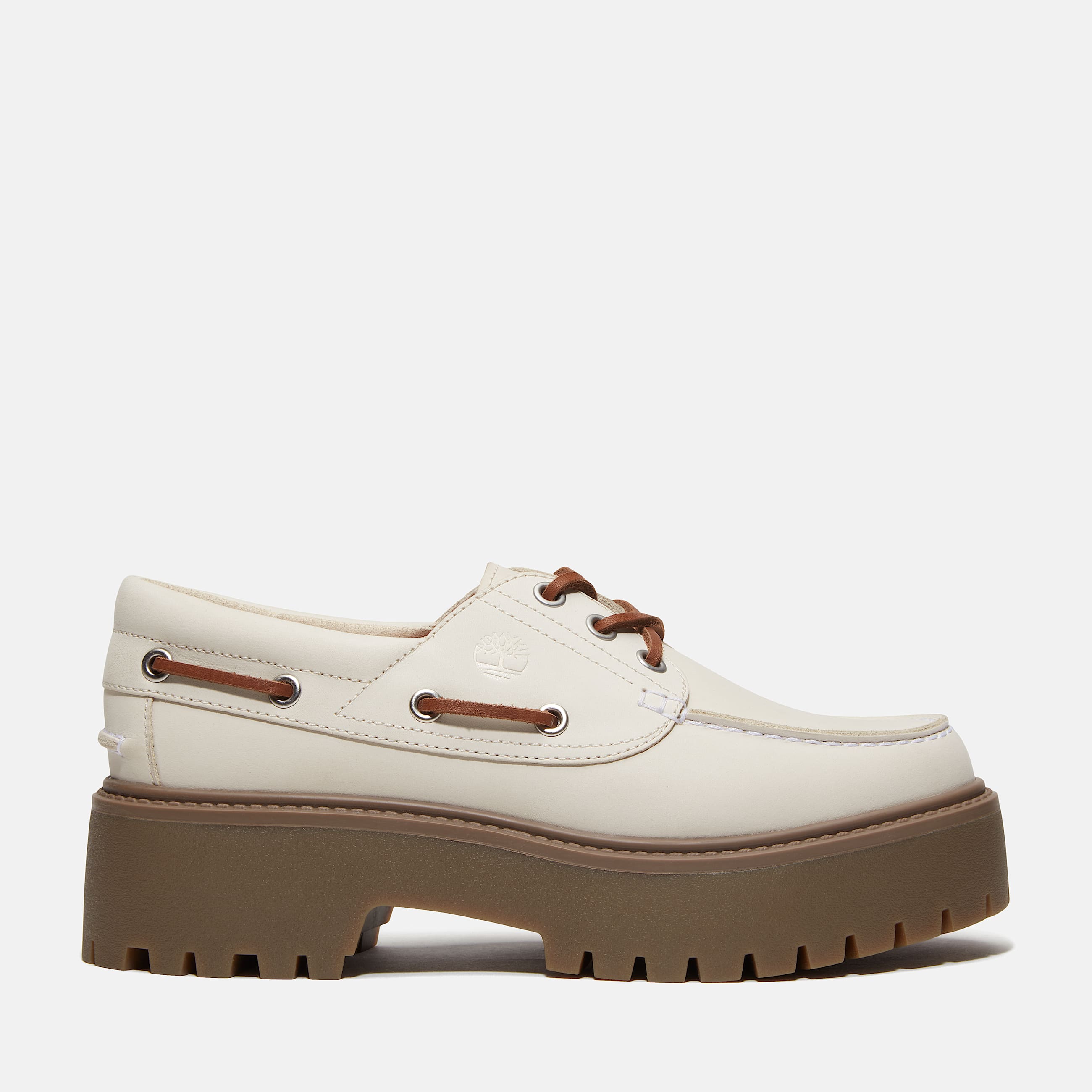 Timberland Women's Stone Street Platform Buckle Shoe 'Off-White Nubuck'