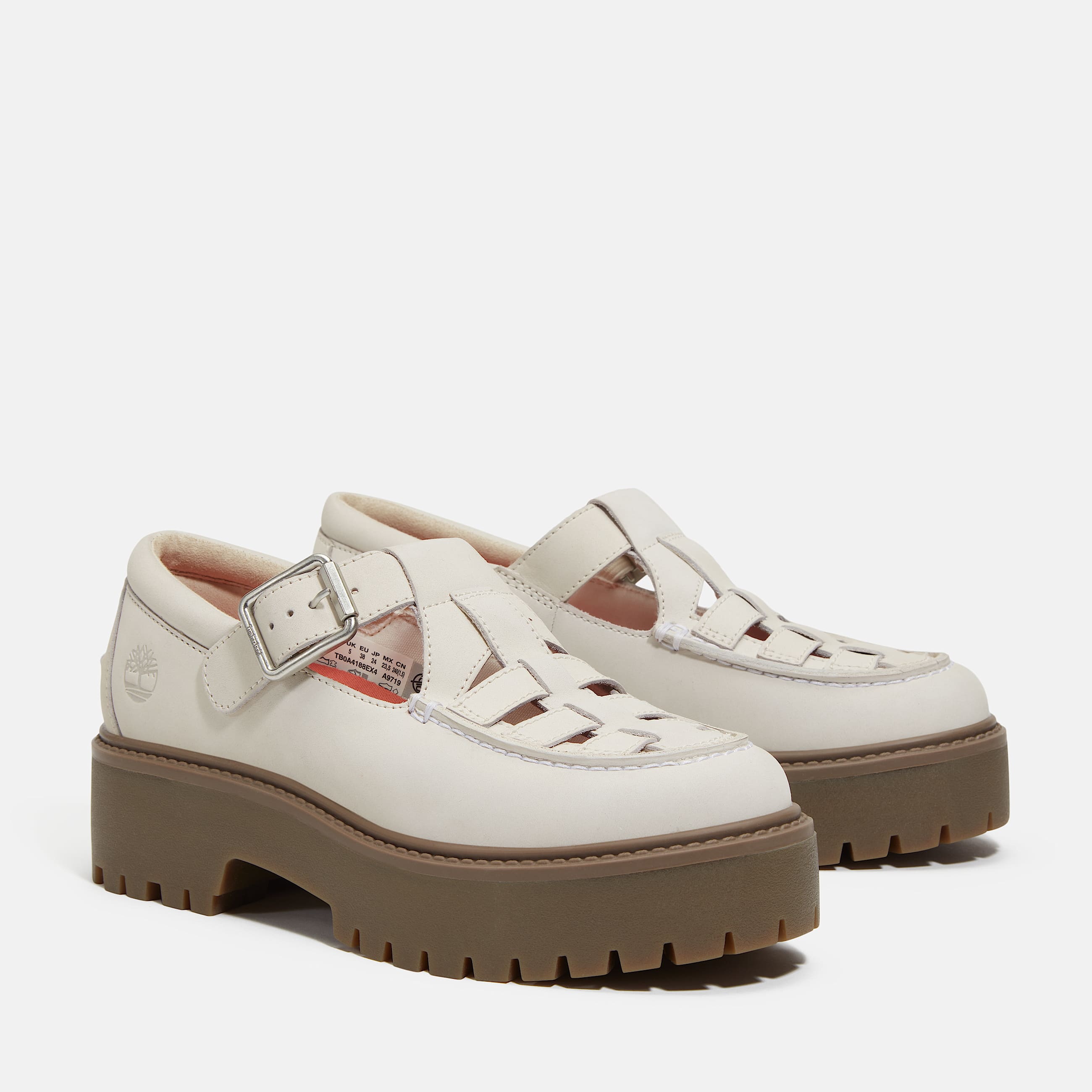 Timberland Women's Stone Street Platform Buckle Shoe 'Natural Nubuck'