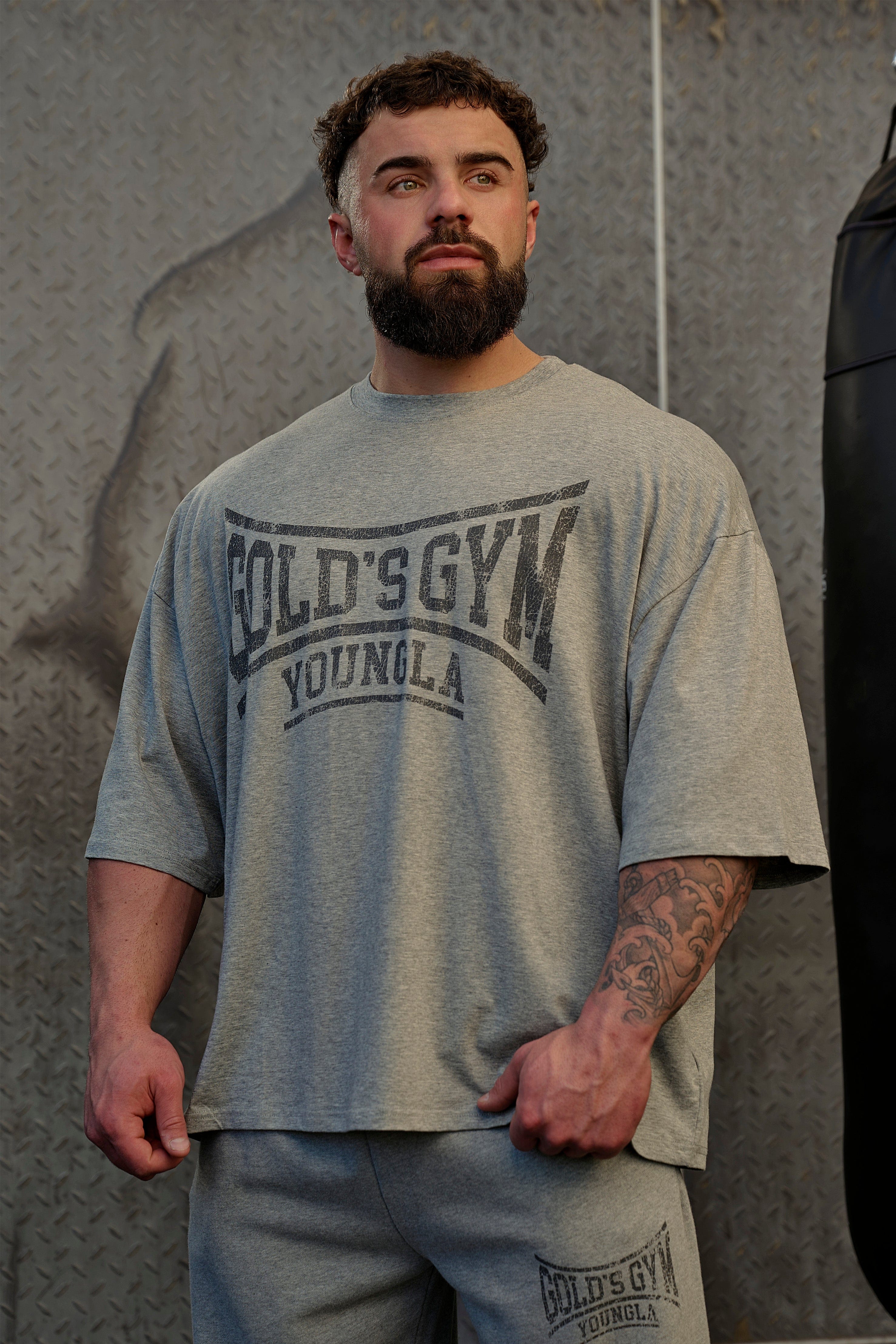 YoungLA 4248 - Gold's Iron Legacy Huge Tees 'Heather Grey'