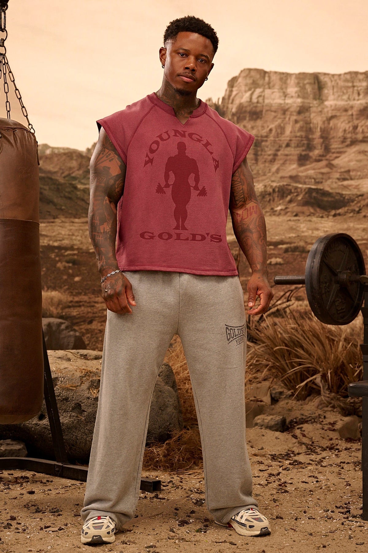 Young La 2052 - Gold's Iron Legacy Heritage Sweats 'Heather Grey'
