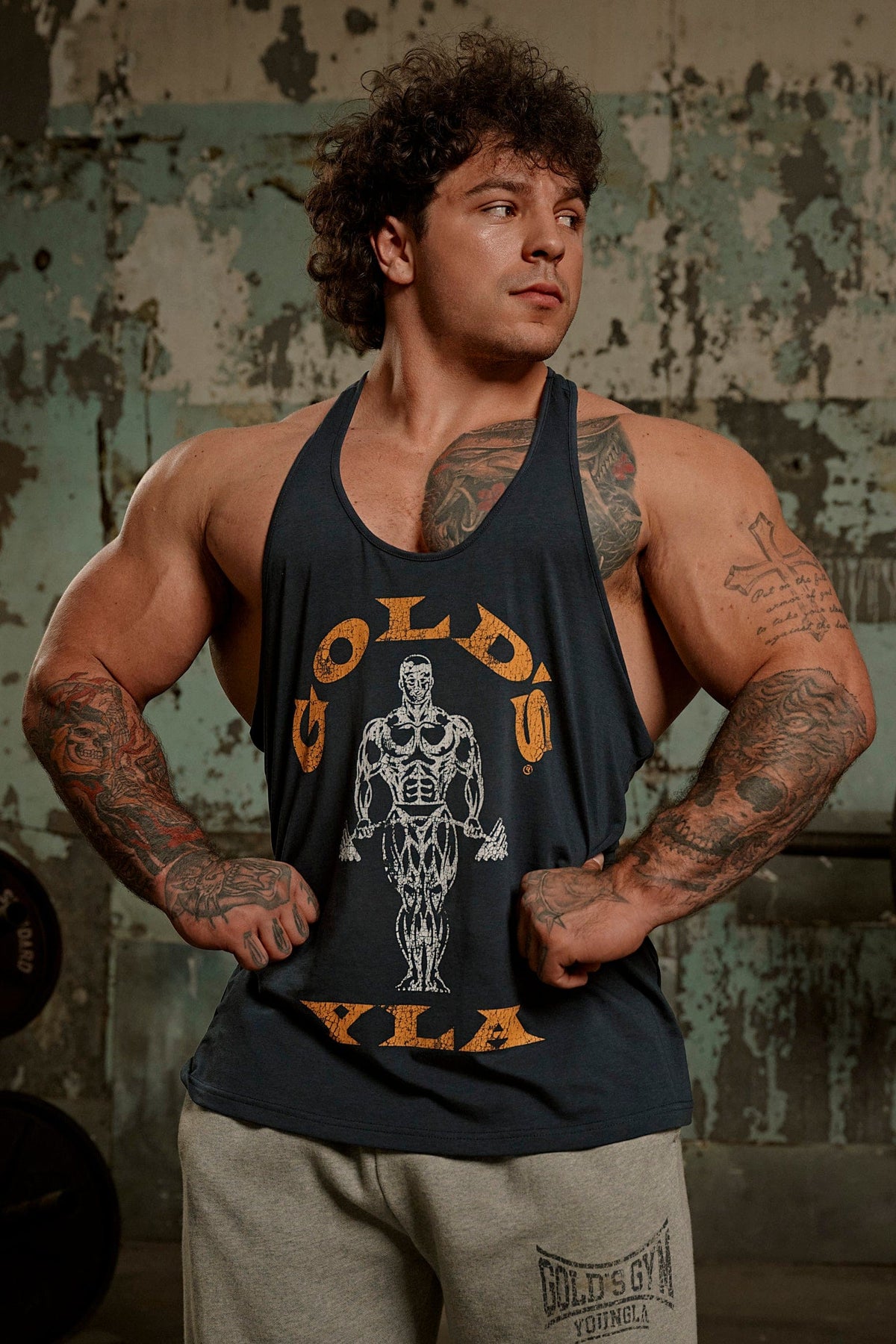 YoungLA 3003 - Gold's Iron Legacy Icon Stringers 'Navy'
