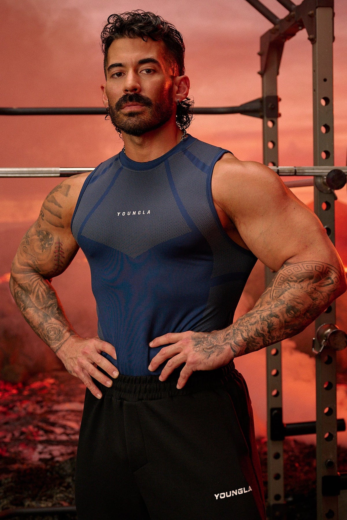 YoungLA 3052 - Apex Compression Cut-Offs 'Navy'