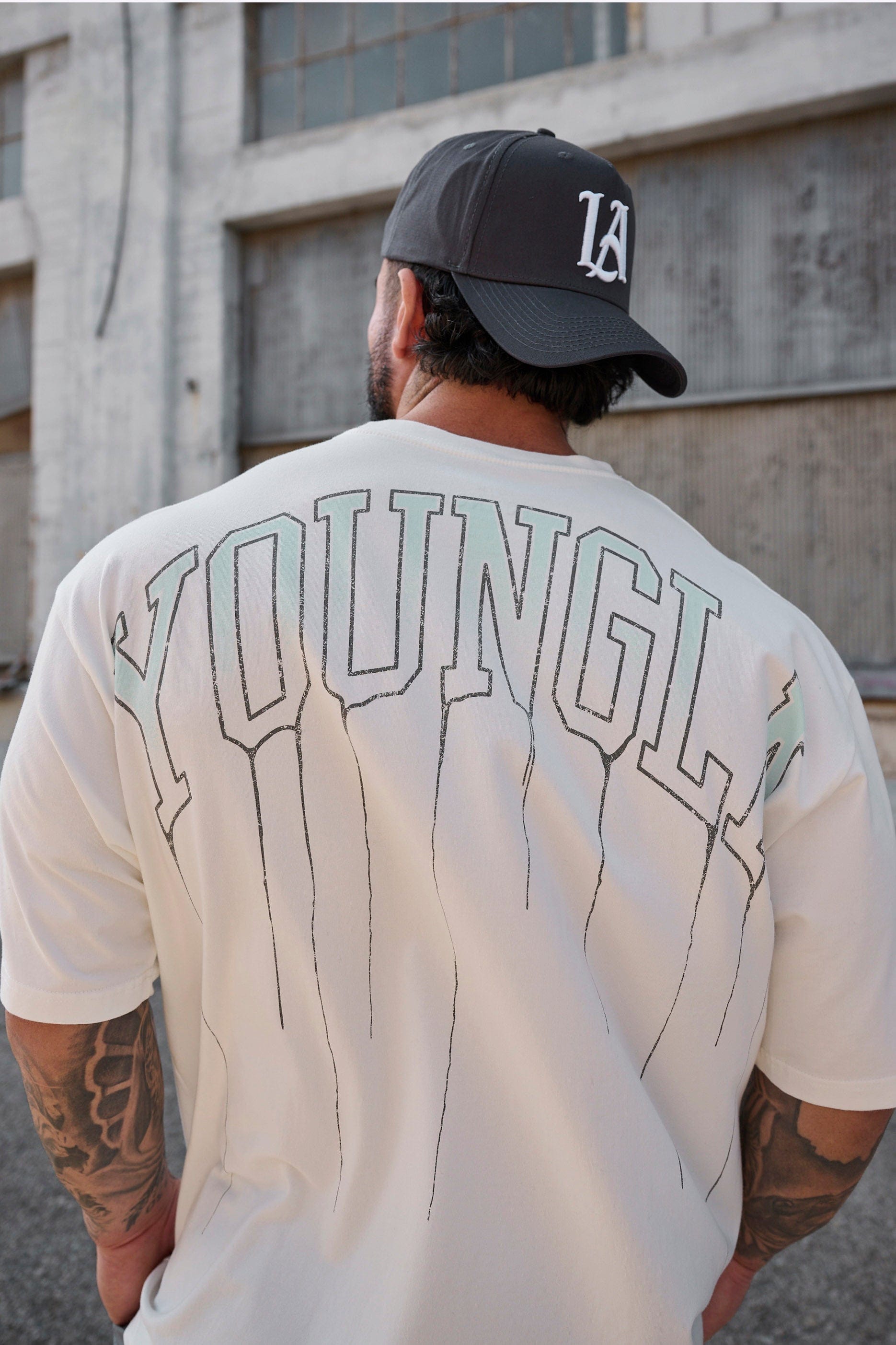 Young La W428 - Drip Oversized Tee 'Coconut Milk'